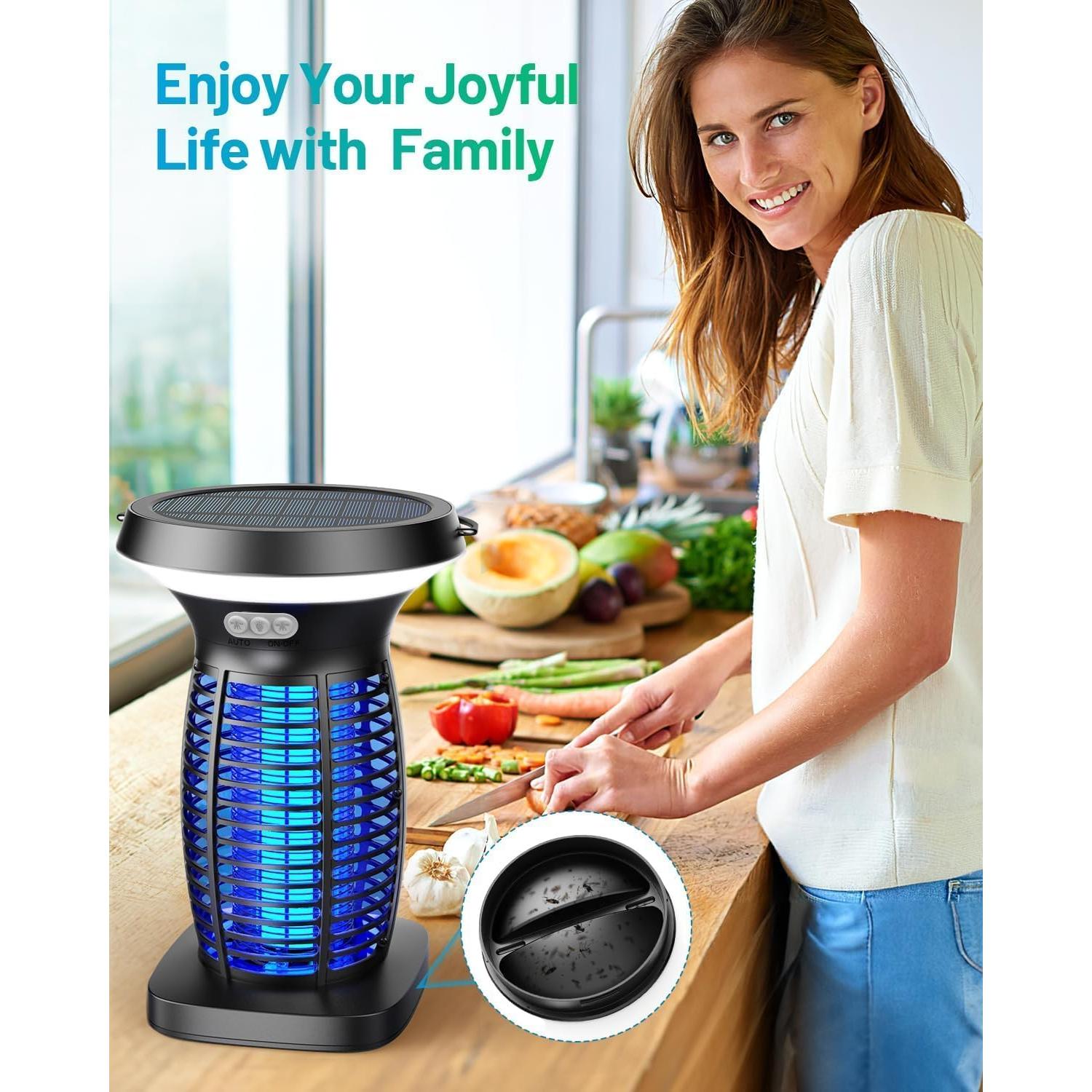 Zapper Solar para Insectos Zwiran 2.0, Impermeable y Recargable