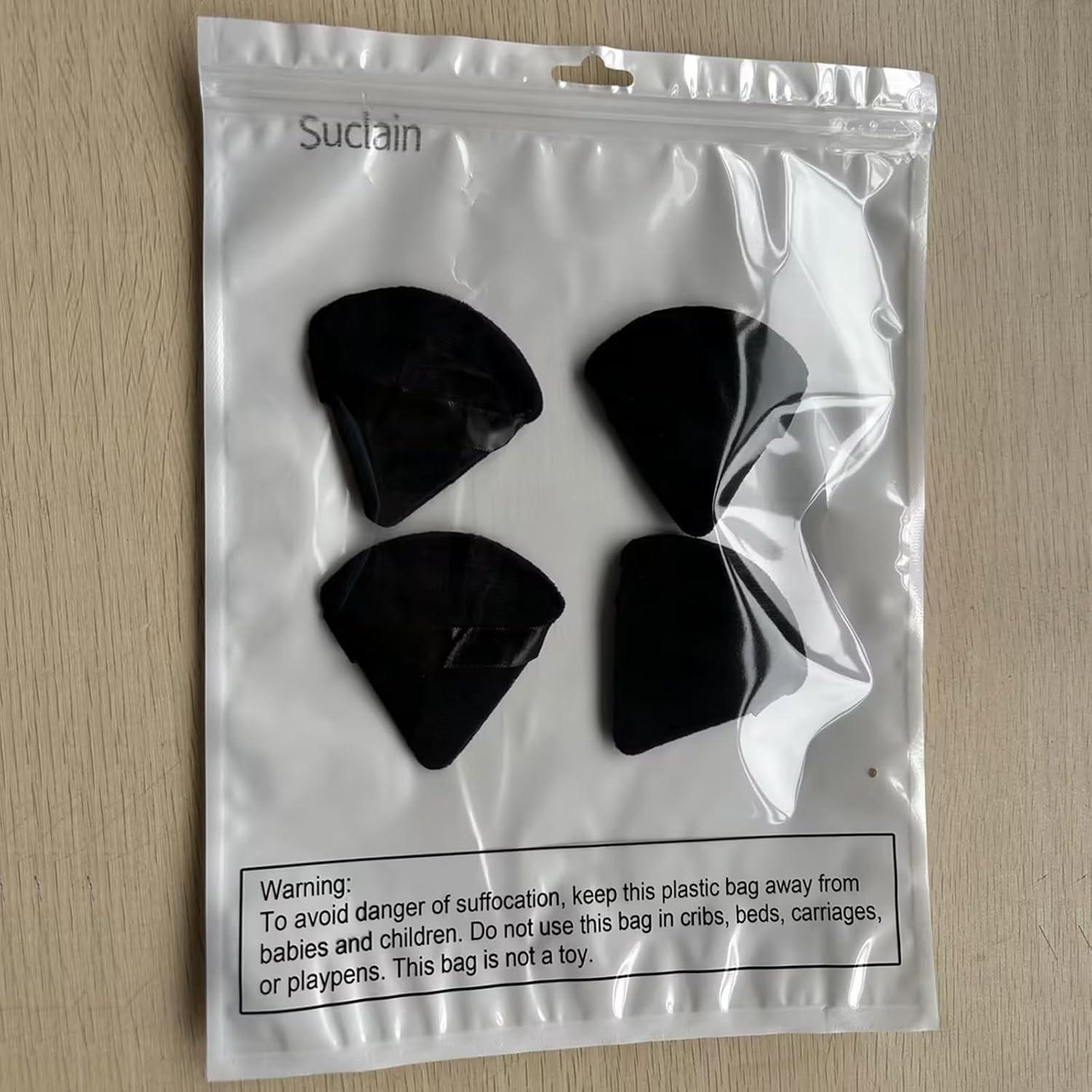 Esponjas de Maquillaje Triangulares Suclain 48 Pcs Velour Negro