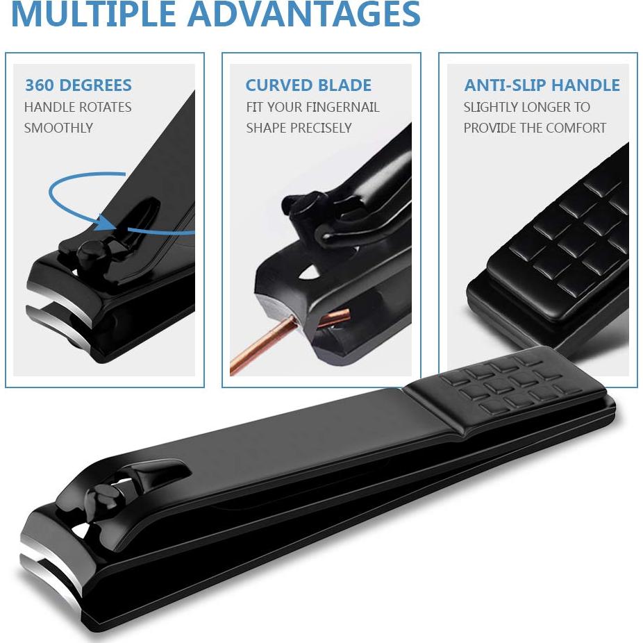 Juego de Cortauñas Inoxidable 3PCS con Lima y Estuche de Cuero