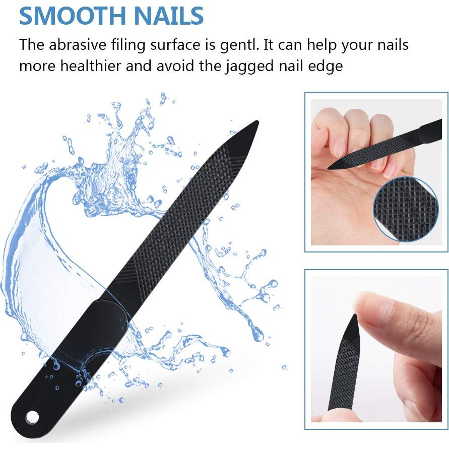 Juego de Cortauñas Inoxidable 3PCS con Lima y Estuche de Cuero