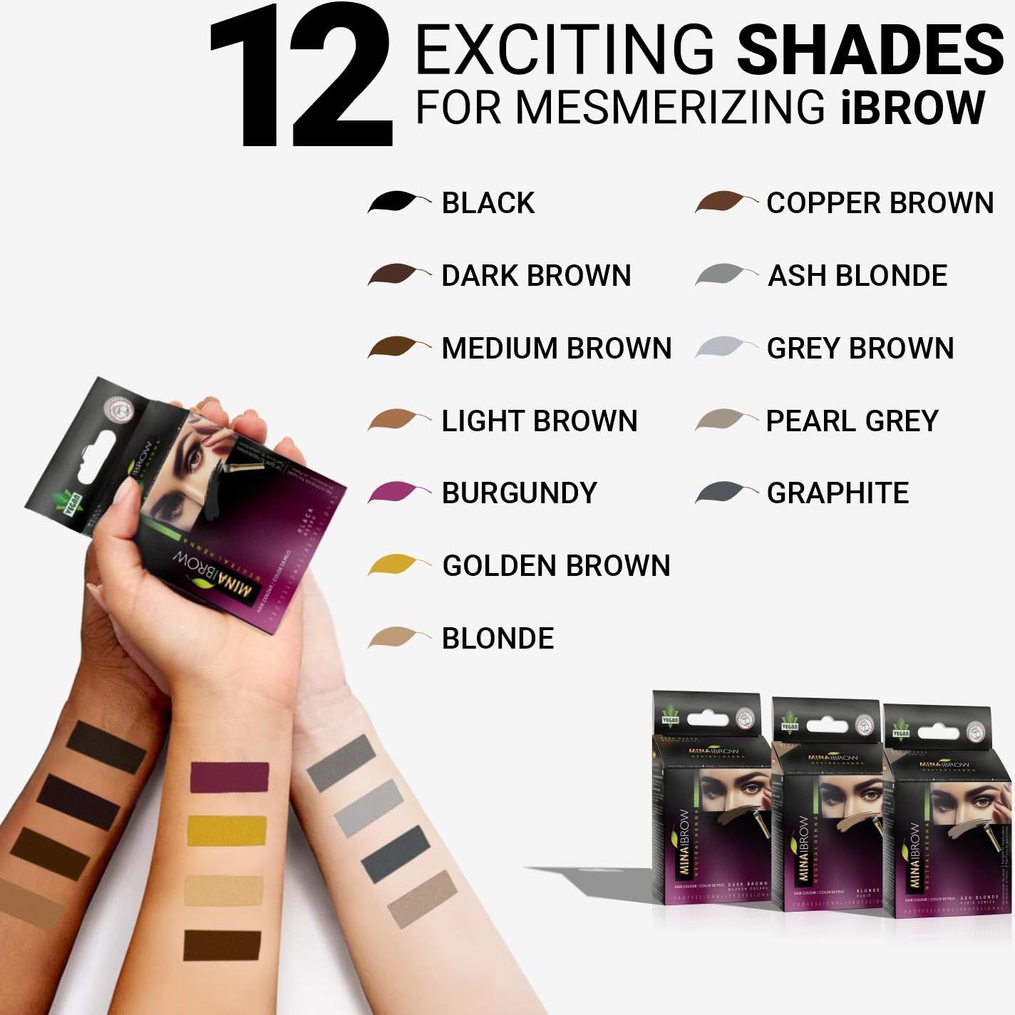 Tinte para Cejas Mina Ibrow Henna Negro - A Prueba de Agua