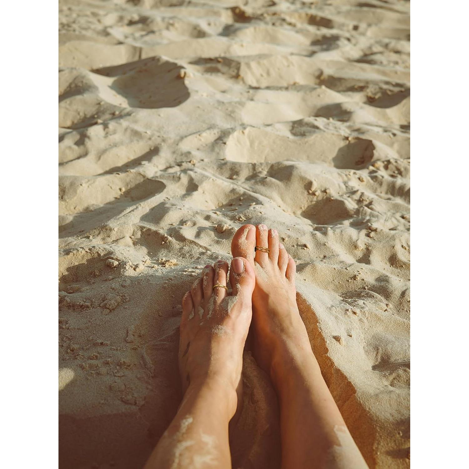 8 Anillos Ajustables para Dedos de los Pies Mujeres Oro 14K