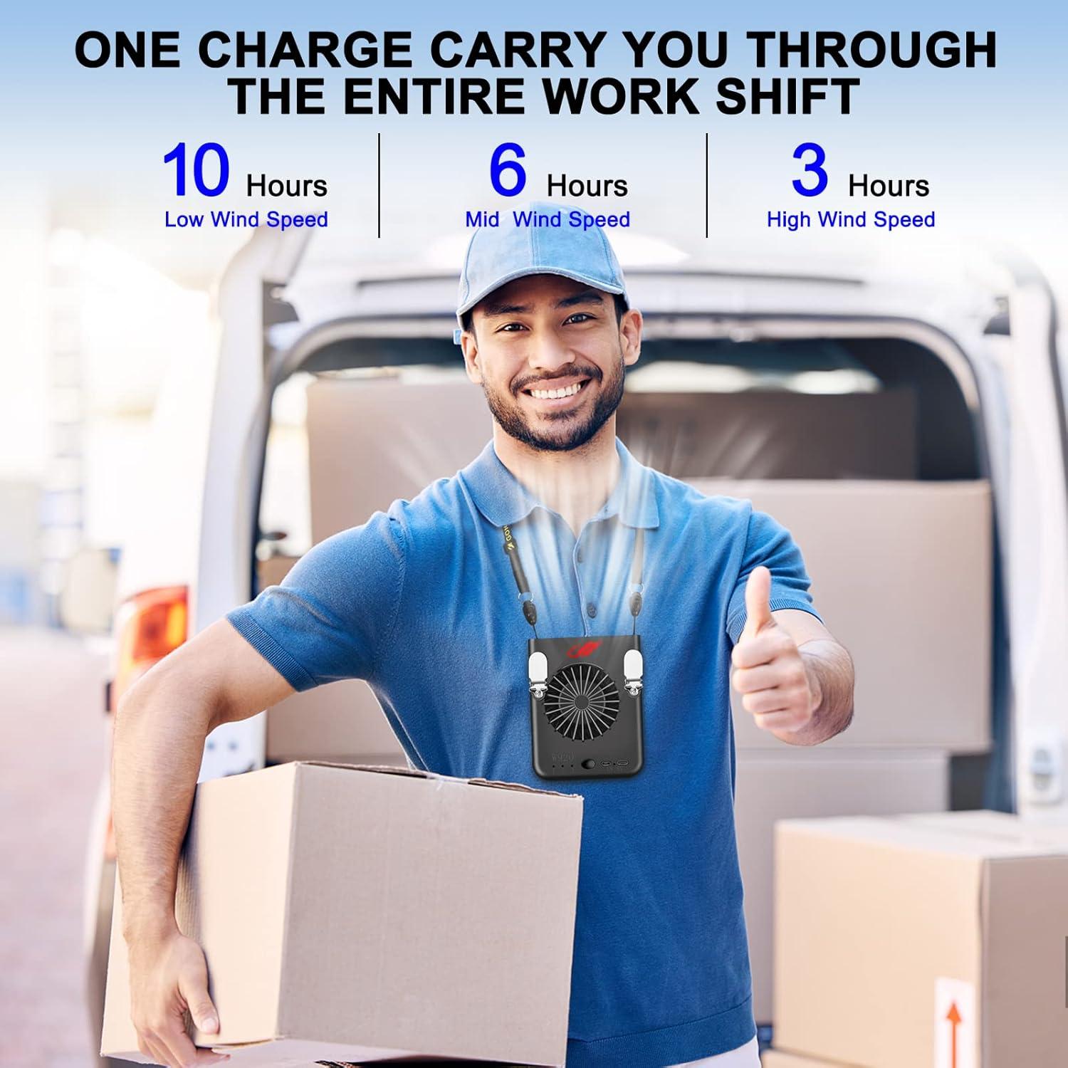 Ventilador Portátil GOBRILLFUN 2 en 1 Recargable 8000mAh