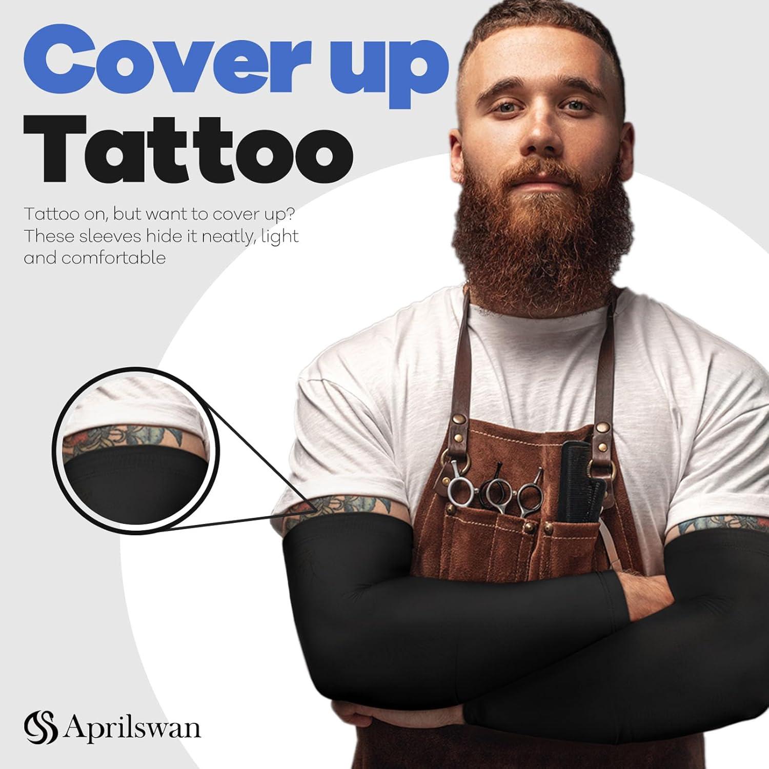 Manguitas de Compresión UV Aprilswan - Antideslizantes, 1 Par Negro