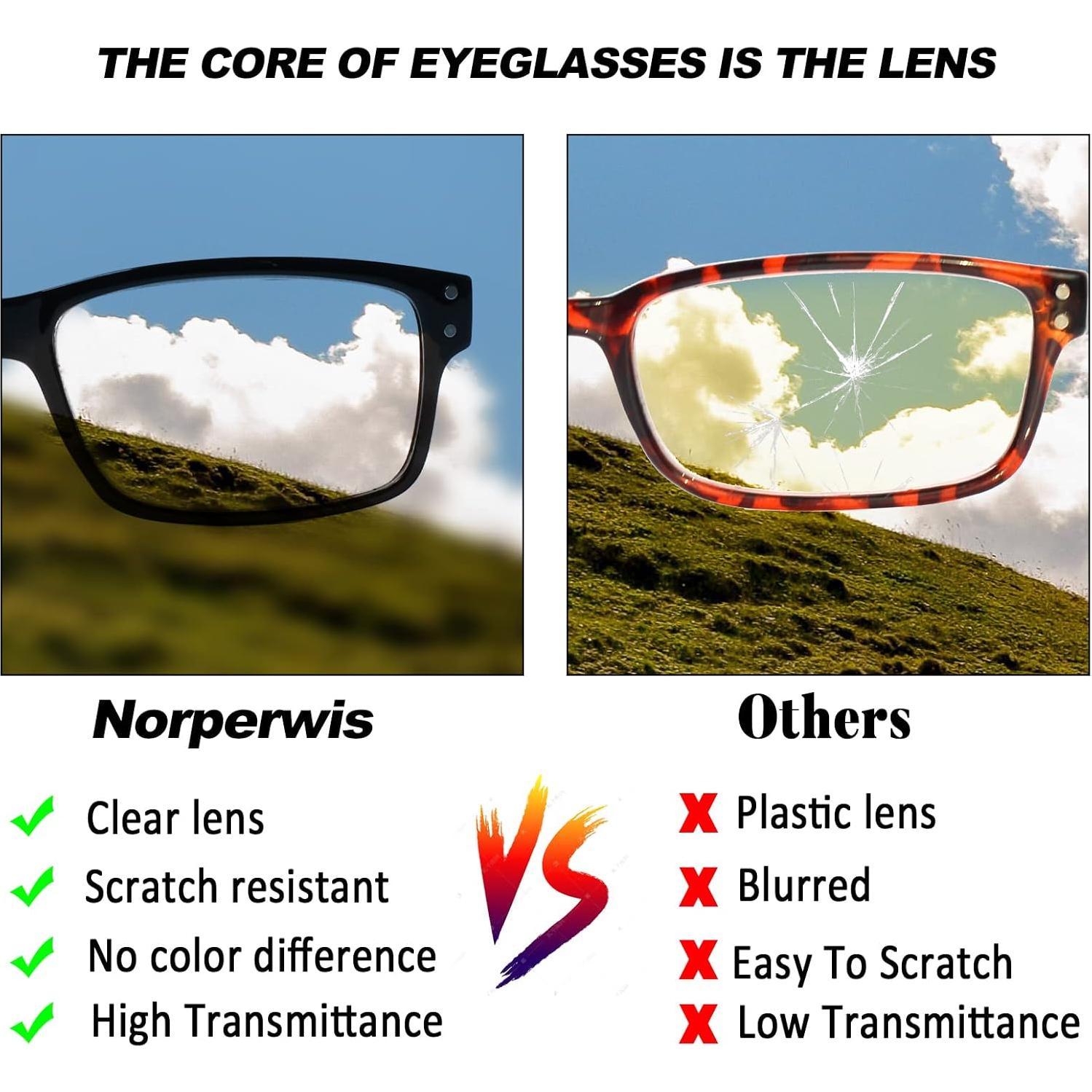 Gafas de lectura Norperwis 5 pares unisex 4.5x colores mixtos