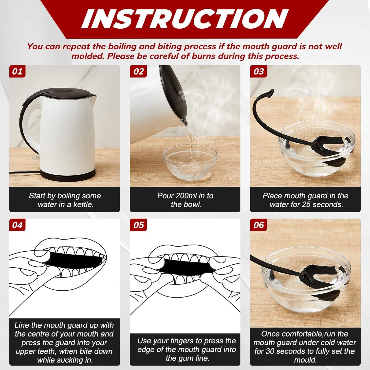 Dunzy 10 Protectores Bucales Moldables para Deportes - Negro