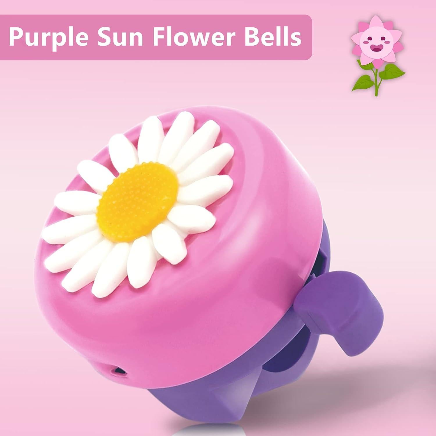 Timbre de Bicicleta Infantil Kortes + 2 Streamers Rosa y Púrpura