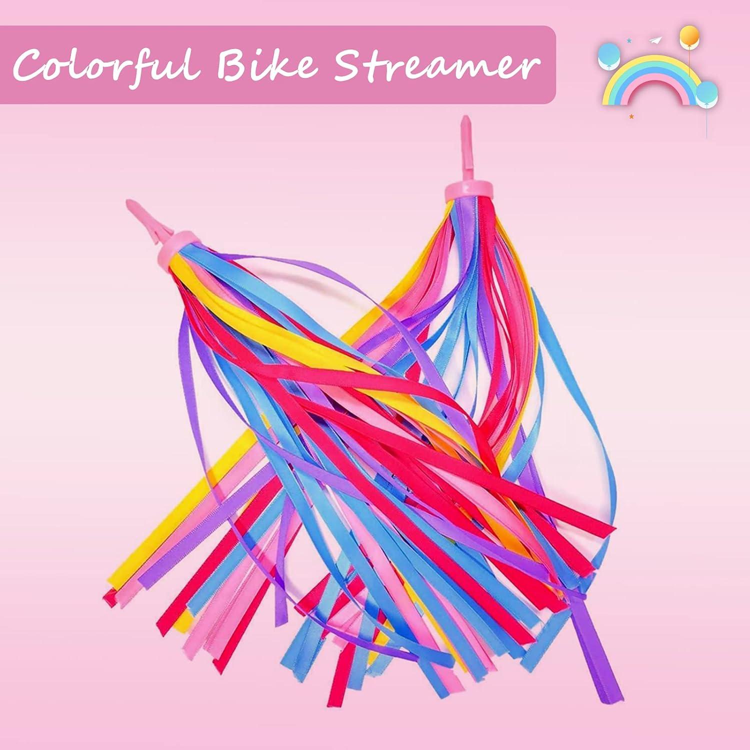 Timbre de Bicicleta Infantil Kortes + 2 Streamers Rosa y Púrpura