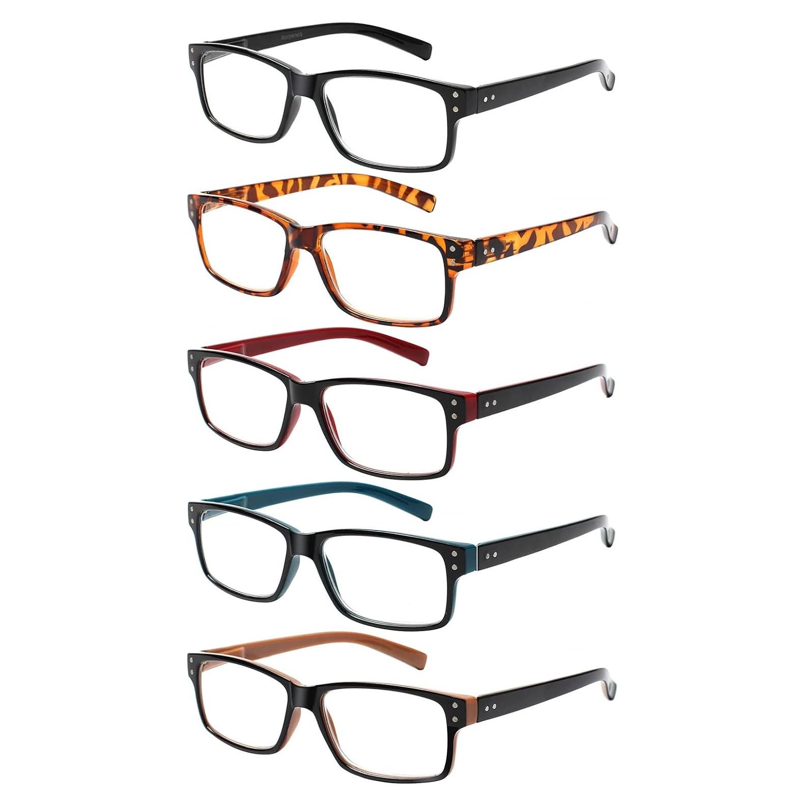 Gafas de lectura Norperwis 5 pares 3.0x con bisagras
