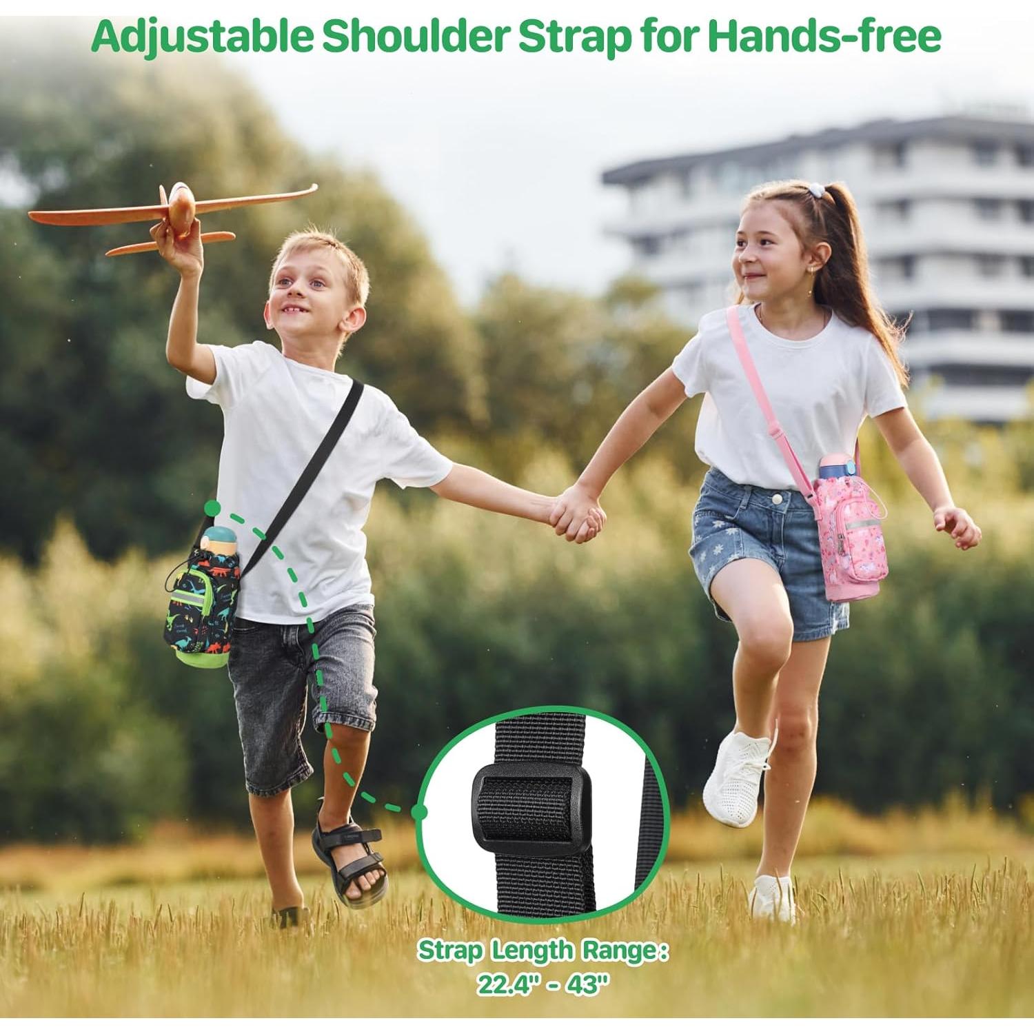 Portabebidas de Agua para Niños BrainyBees - Dinosaurio Negro