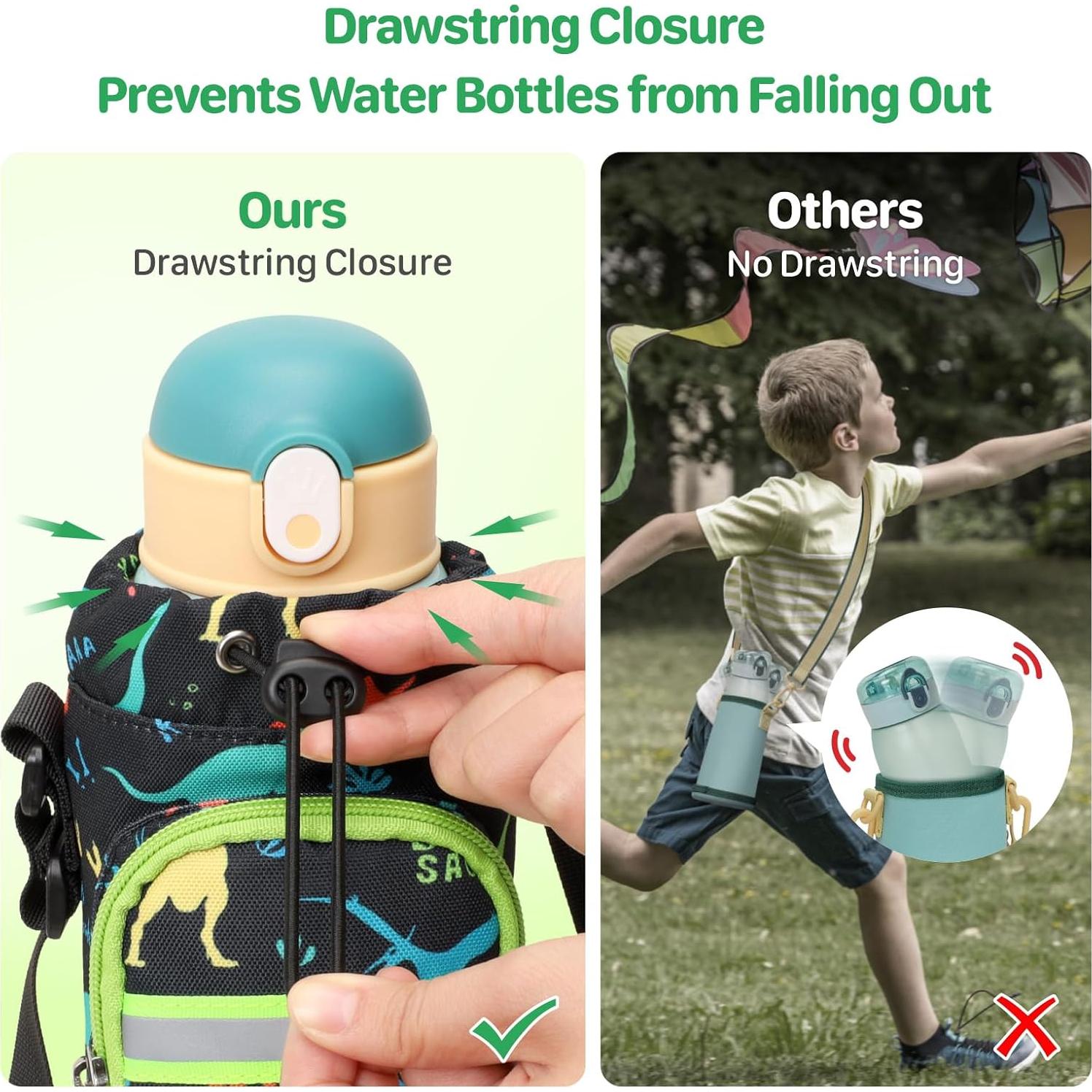 Portabebidas de Agua para Niños BrainyBees - Dinosaurio Negro