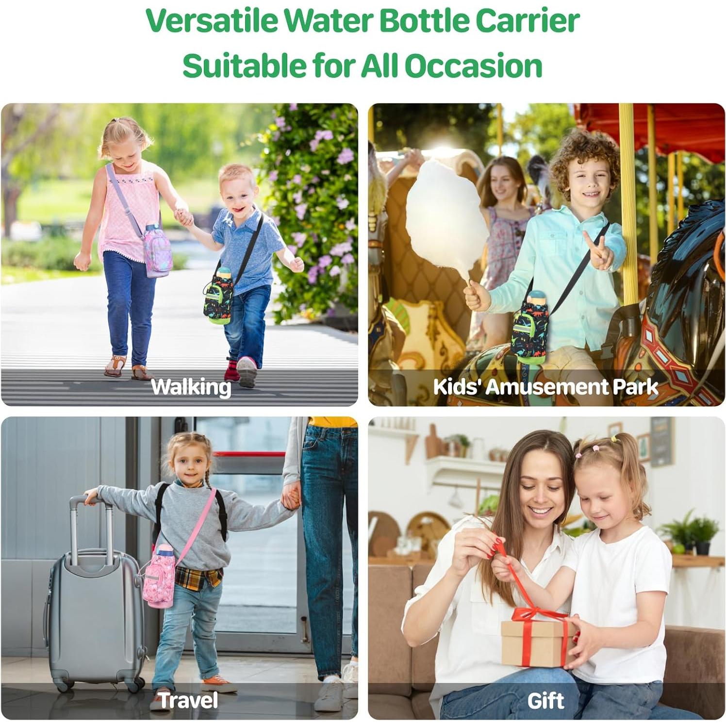 Portabebidas de Agua para Niños BrainyBees - Dinosaurio Negro