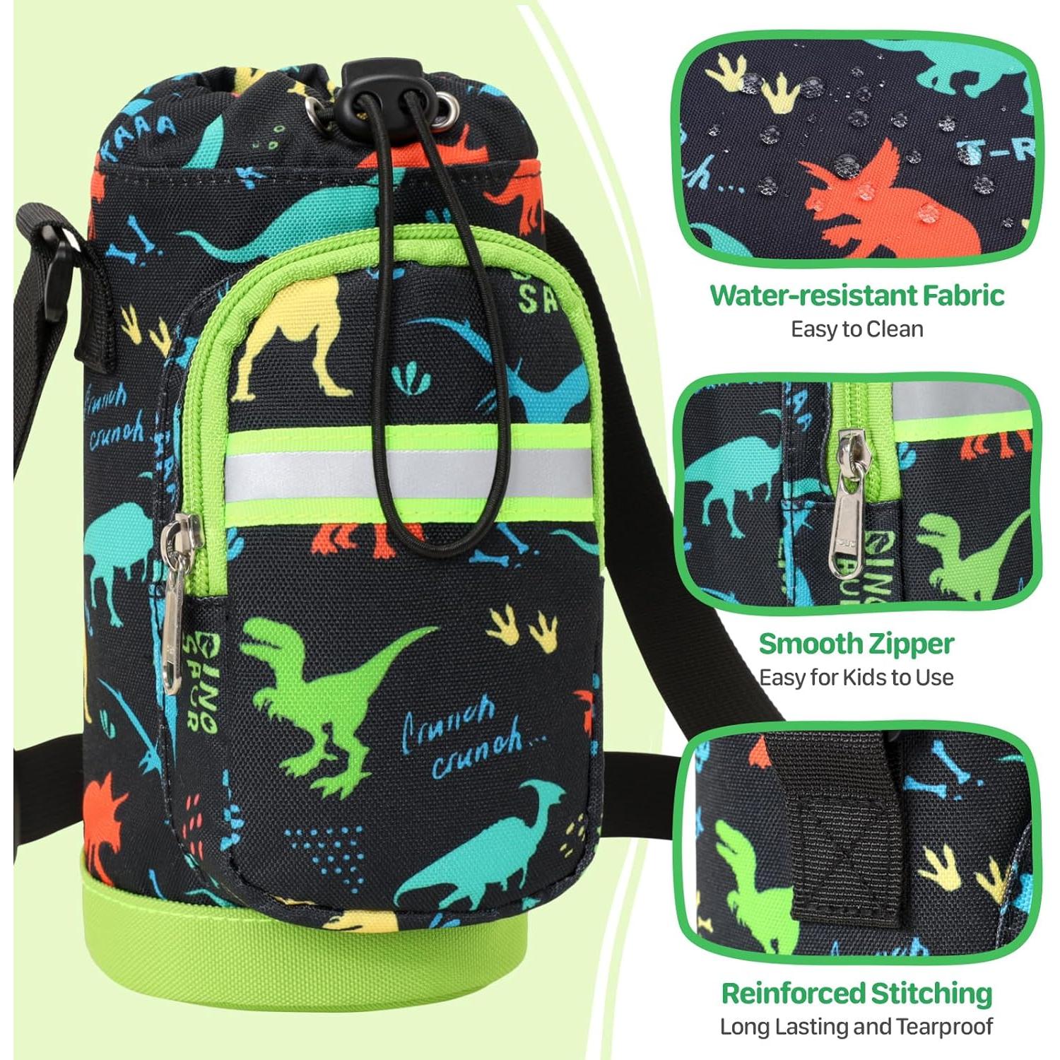 Portabebidas de Agua para Niños BrainyBees - Dinosaurio Negro