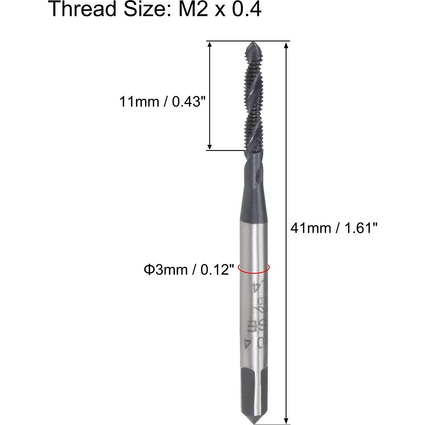 Broca de Rosca M2 x 0.4mm HSS uxcell - 2 Piezas