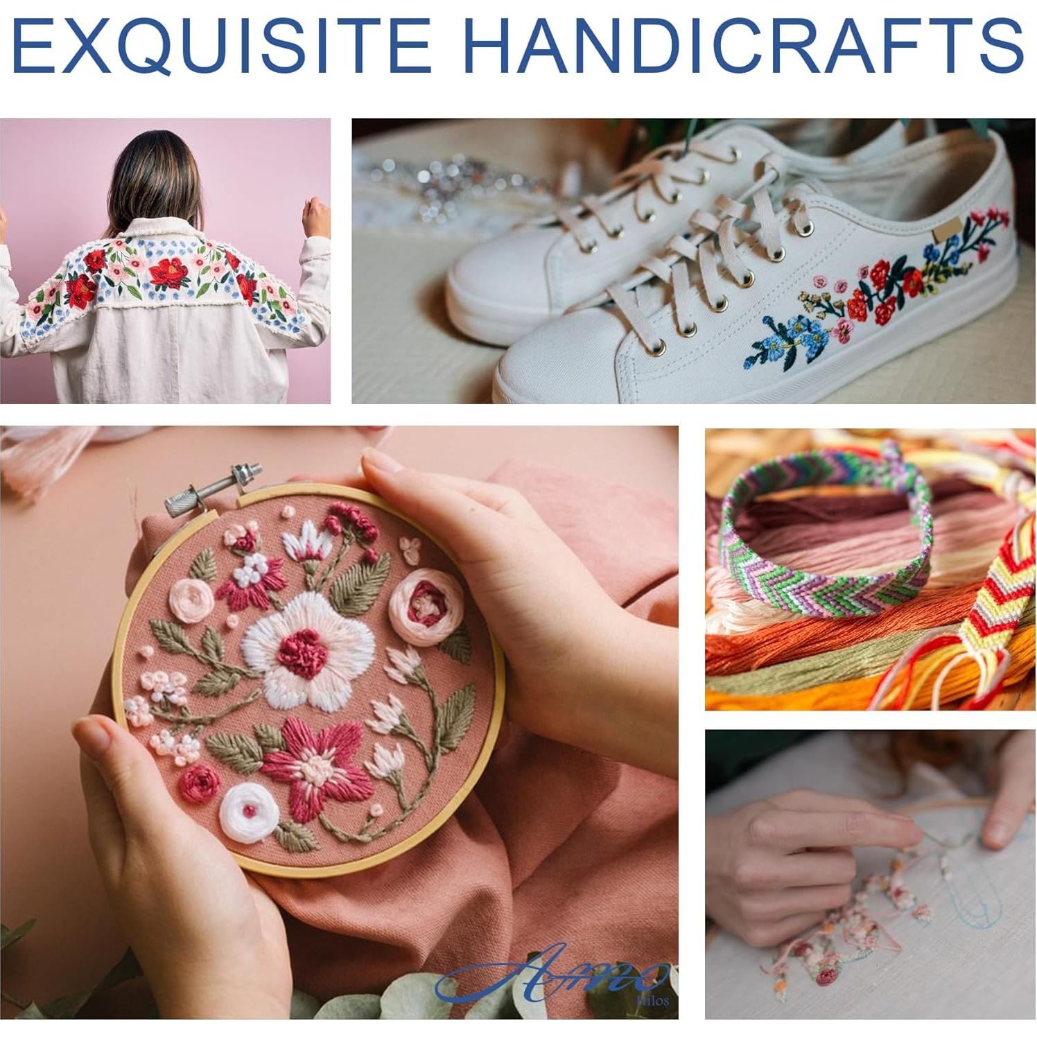 Set de 100 Madejas Hilo de Bordar Algodón Egipcio 8M AMOHilos