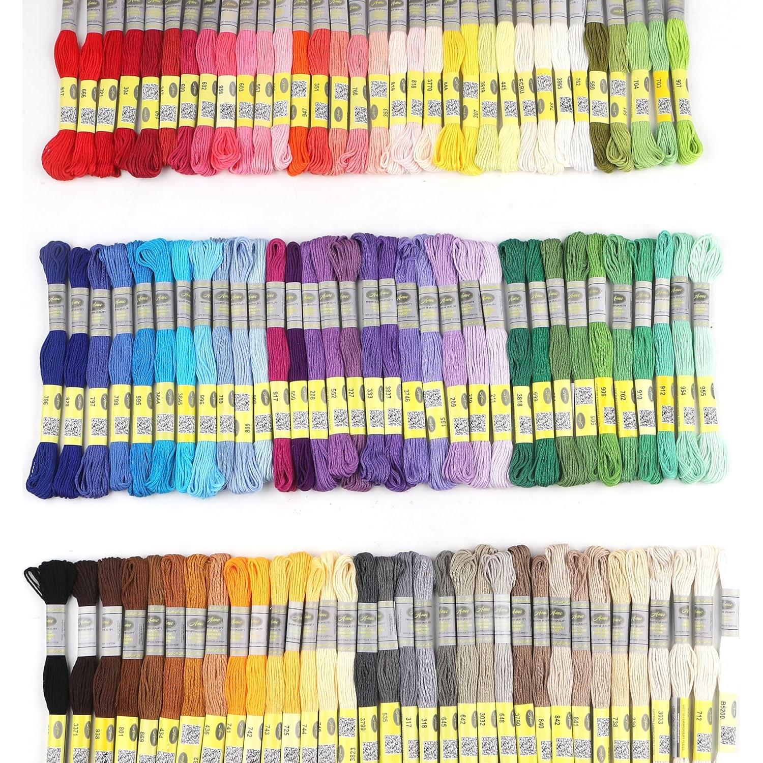 Set de 100 Madejas Hilo de Bordar Algodón Egipcio 8M AMOHilos