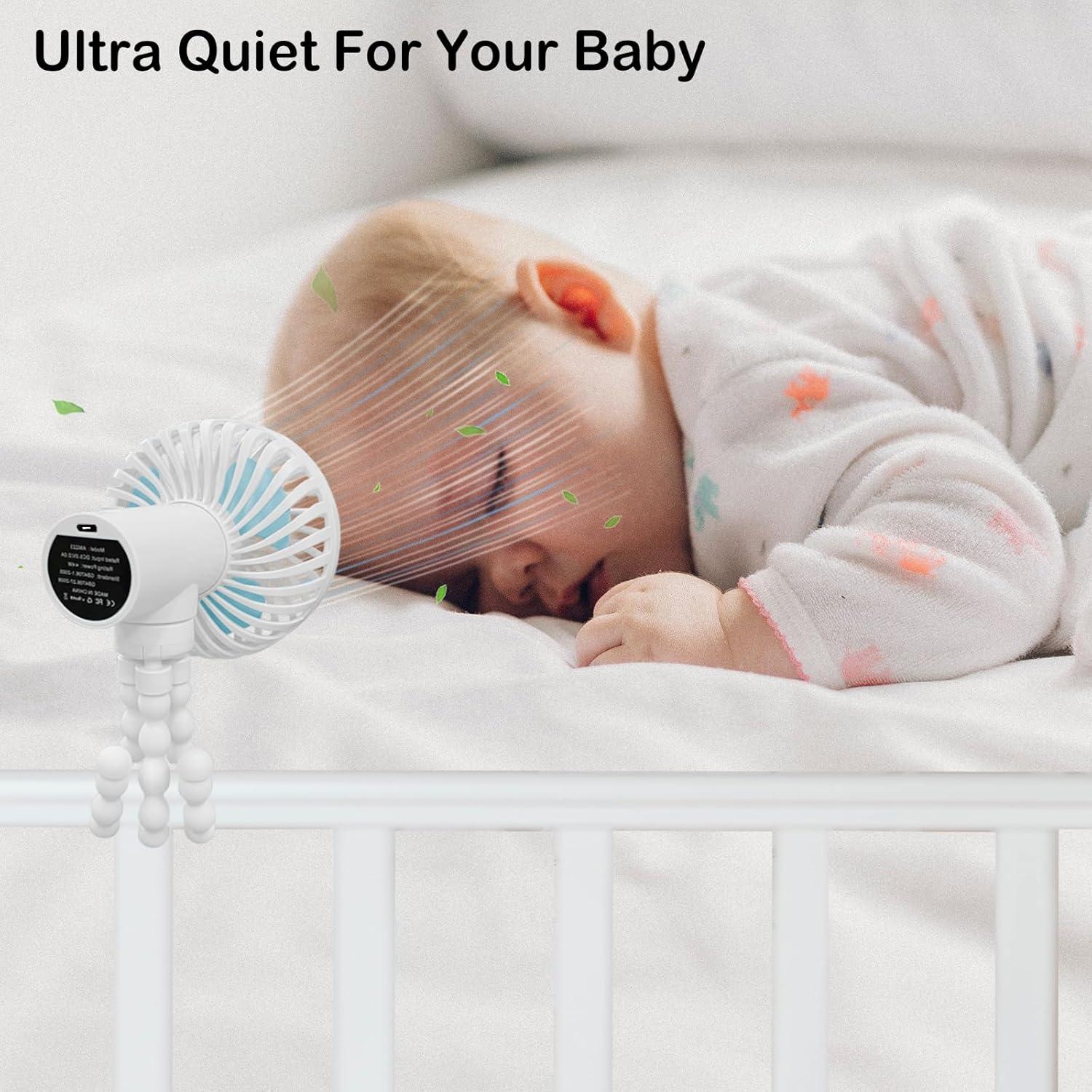 Ventilador Portátil DTXDTech para Cochecito Blanco 3000mAh