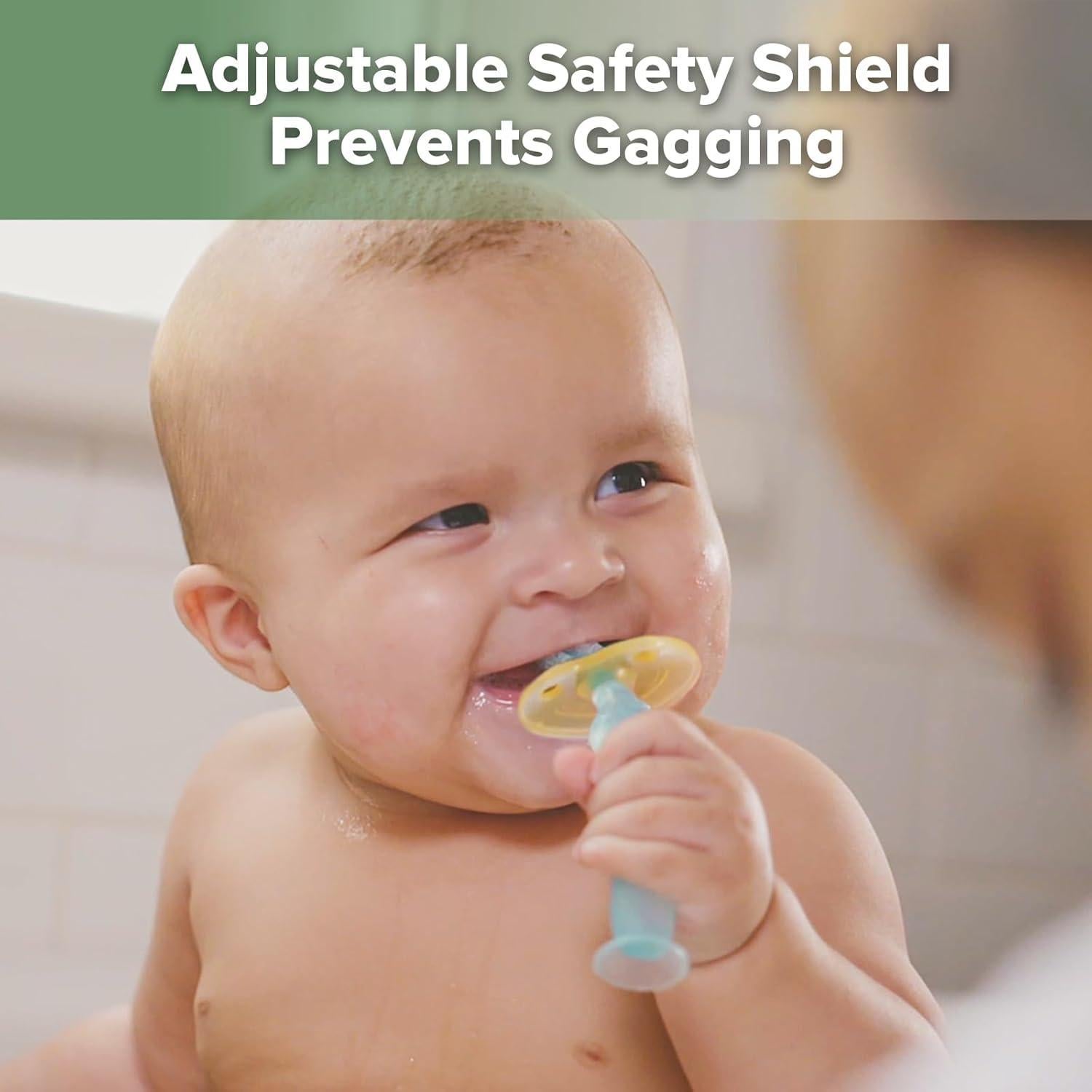 Cepillo de Dientes de Silicona Haakaa 360 para Bebés 6M+ Azul