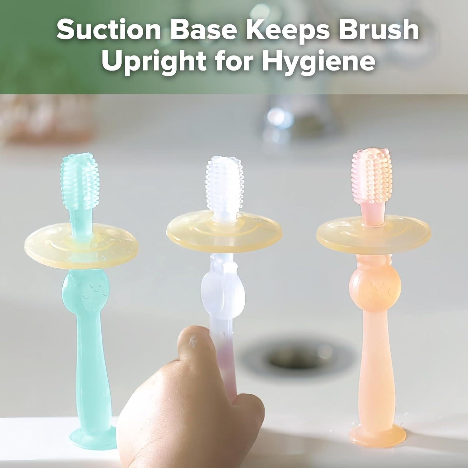 Cepillo de Dientes de Silicona Haakaa 360 para Bebés 6M+ Azul