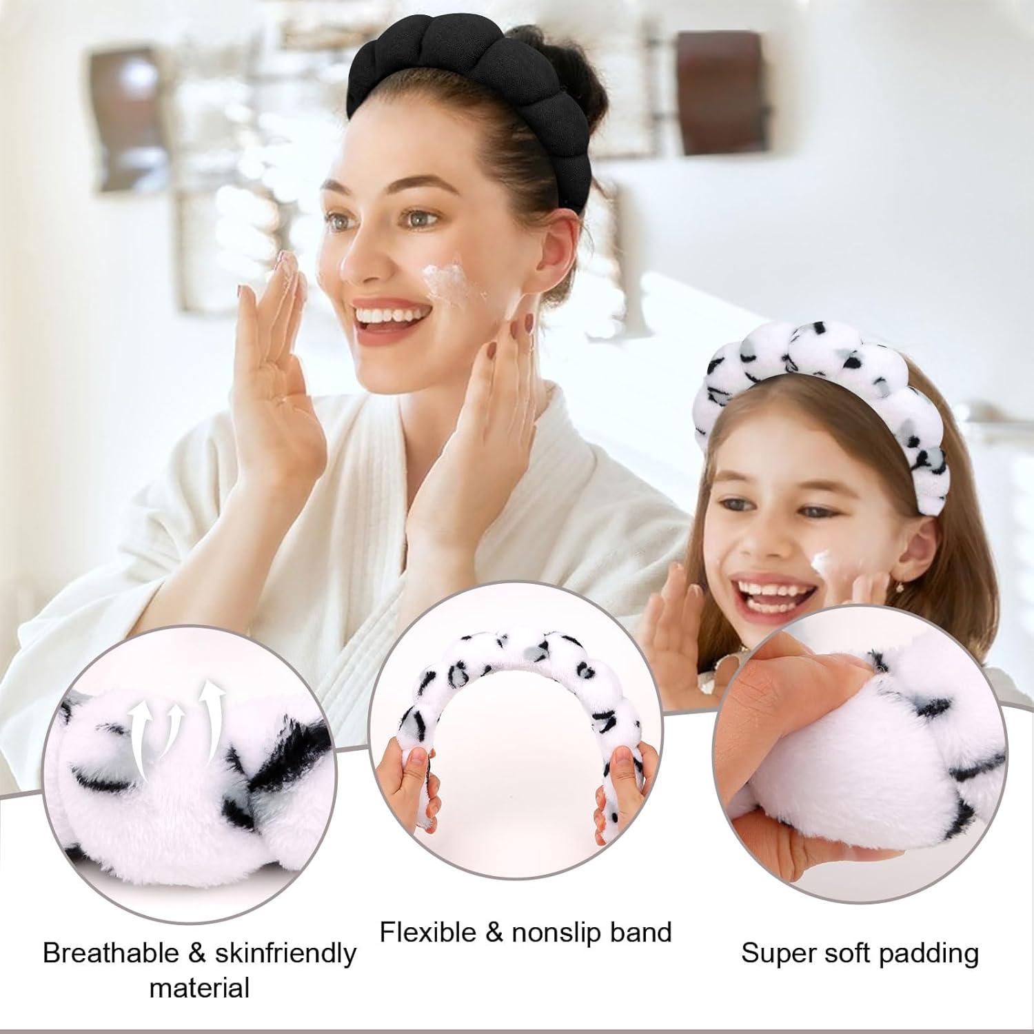 Diademas de Cuidado de la Piel Wecoe 2 Pcs Microfibra Spa