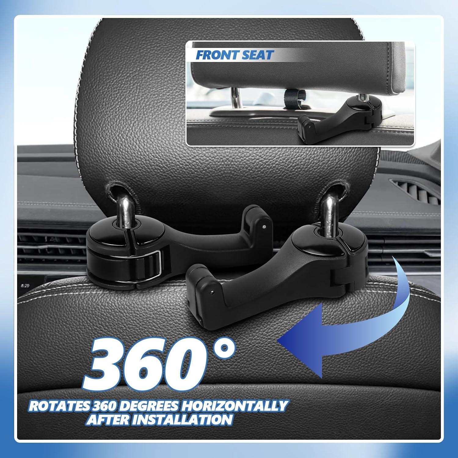 Gancho Oculto para Reposacabezas de Coche Ongfuwu 2PCS Negro