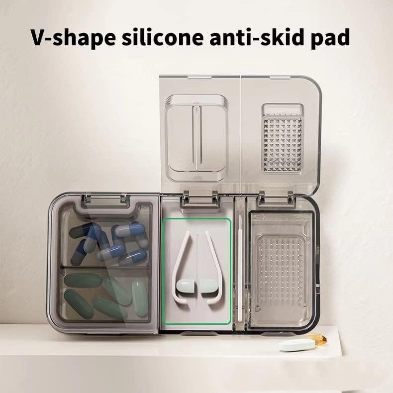 Cortador de Pastillas 3-en-1 CFMOUR Negro, Divisor y Trituradora