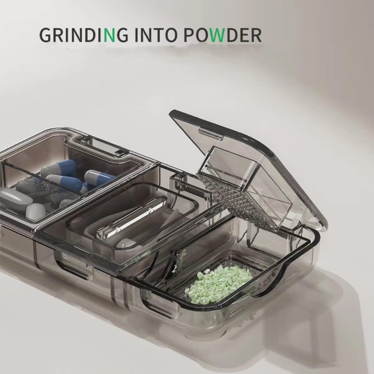 Cortador de Pastillas 3-en-1 CFMOUR Negro, Divisor y Trituradora