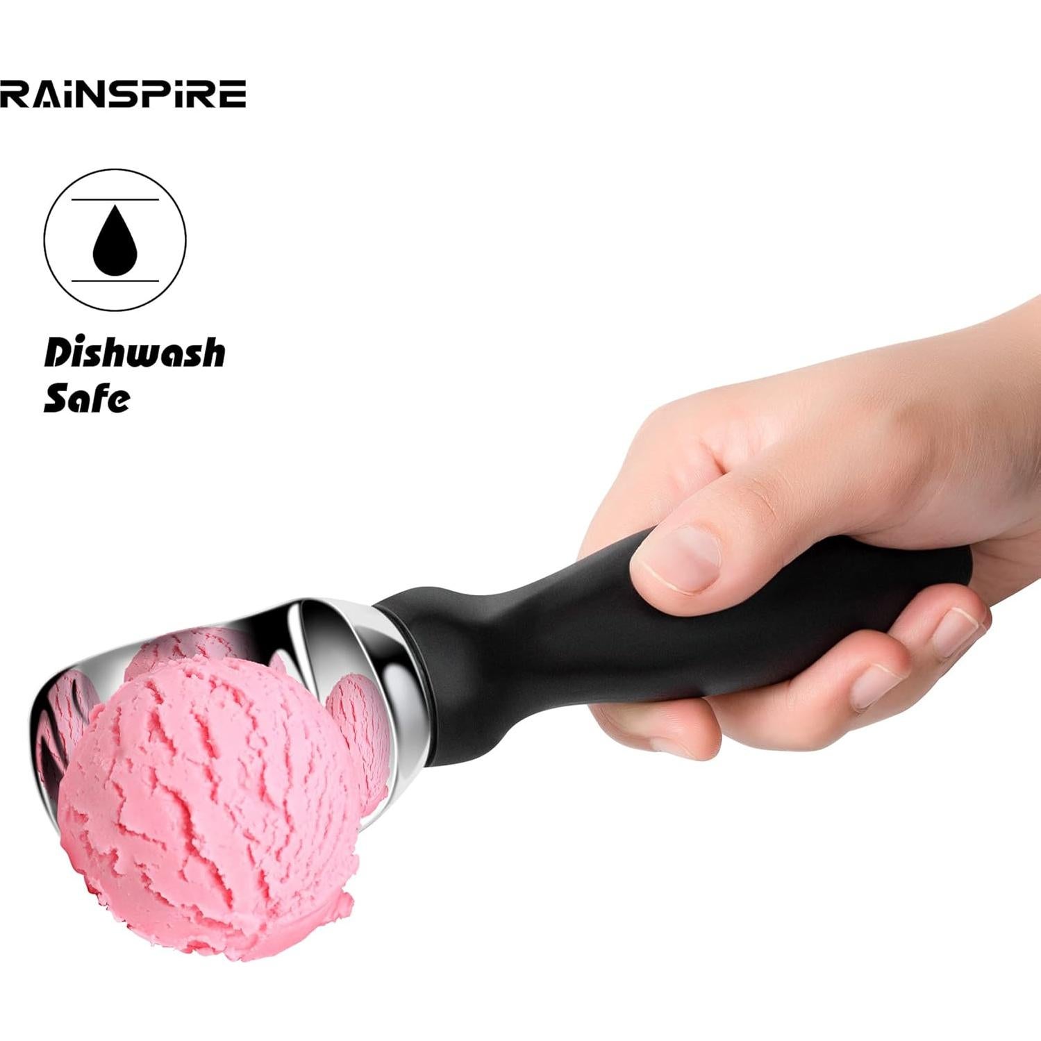 Cuchara de Helado Rainspire de Acero Inoxidable Negra 19.5cm