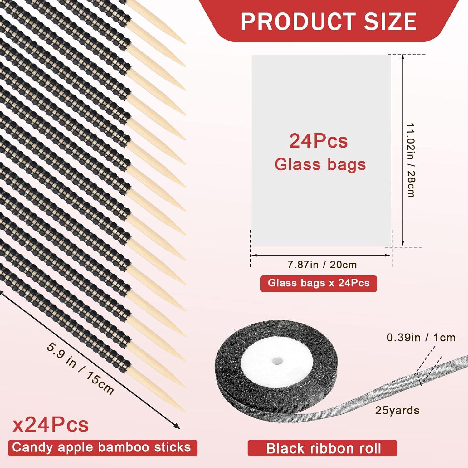 Kit de Palitos de Manzana de Caramelo Anglecai 24 Pcs