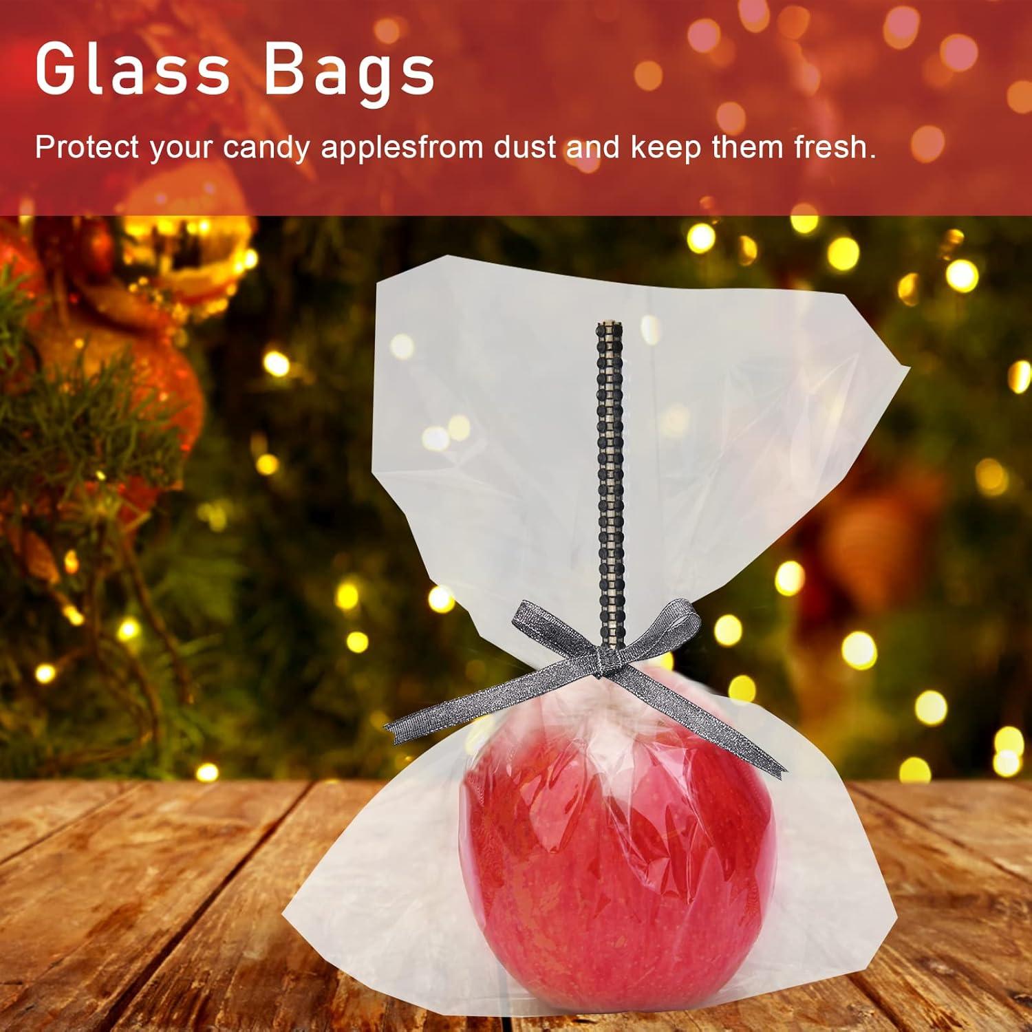 Kit de Palitos de Manzana de Caramelo Anglecai 24 Pcs