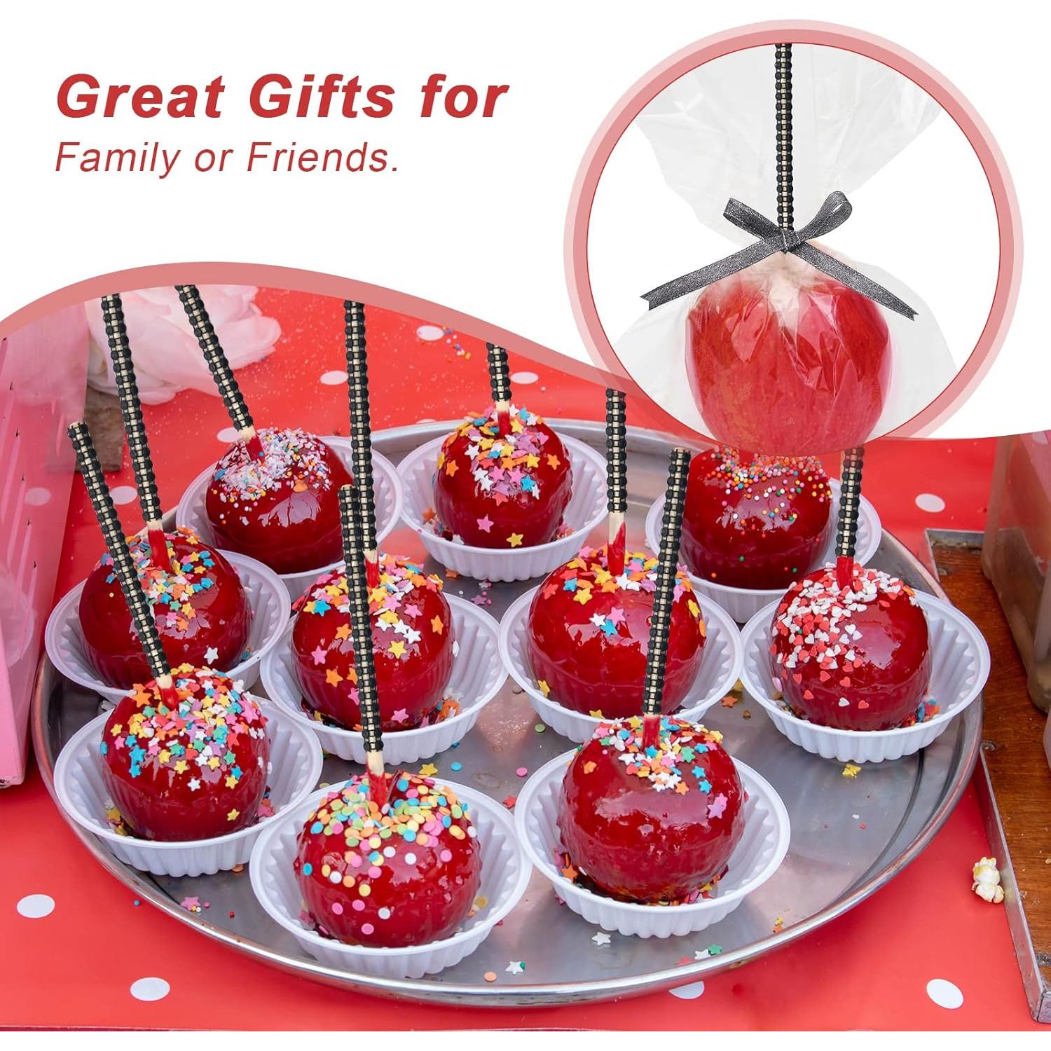 Kit de Palitos de Manzana de Caramelo Anglecai 24 Pcs