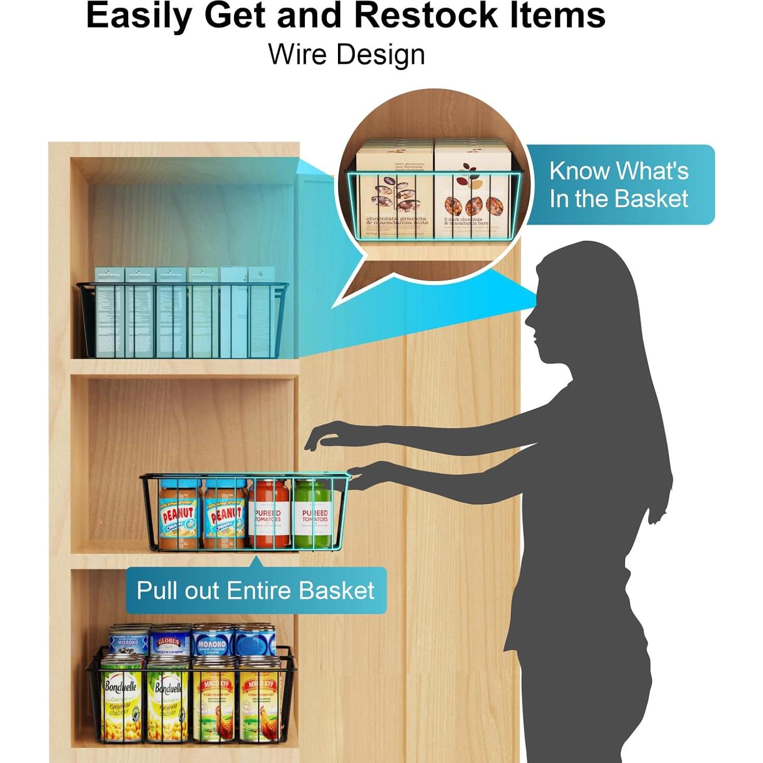 Organizador de Almacenamiento iSPECLE - 2 Cestas de Alambre 35.1x31x12.4 cm