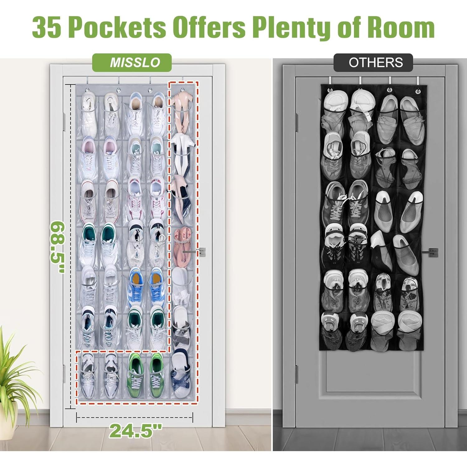 Organizador de Zapatos Colgante MISSLO 35 Bolsillos Gris