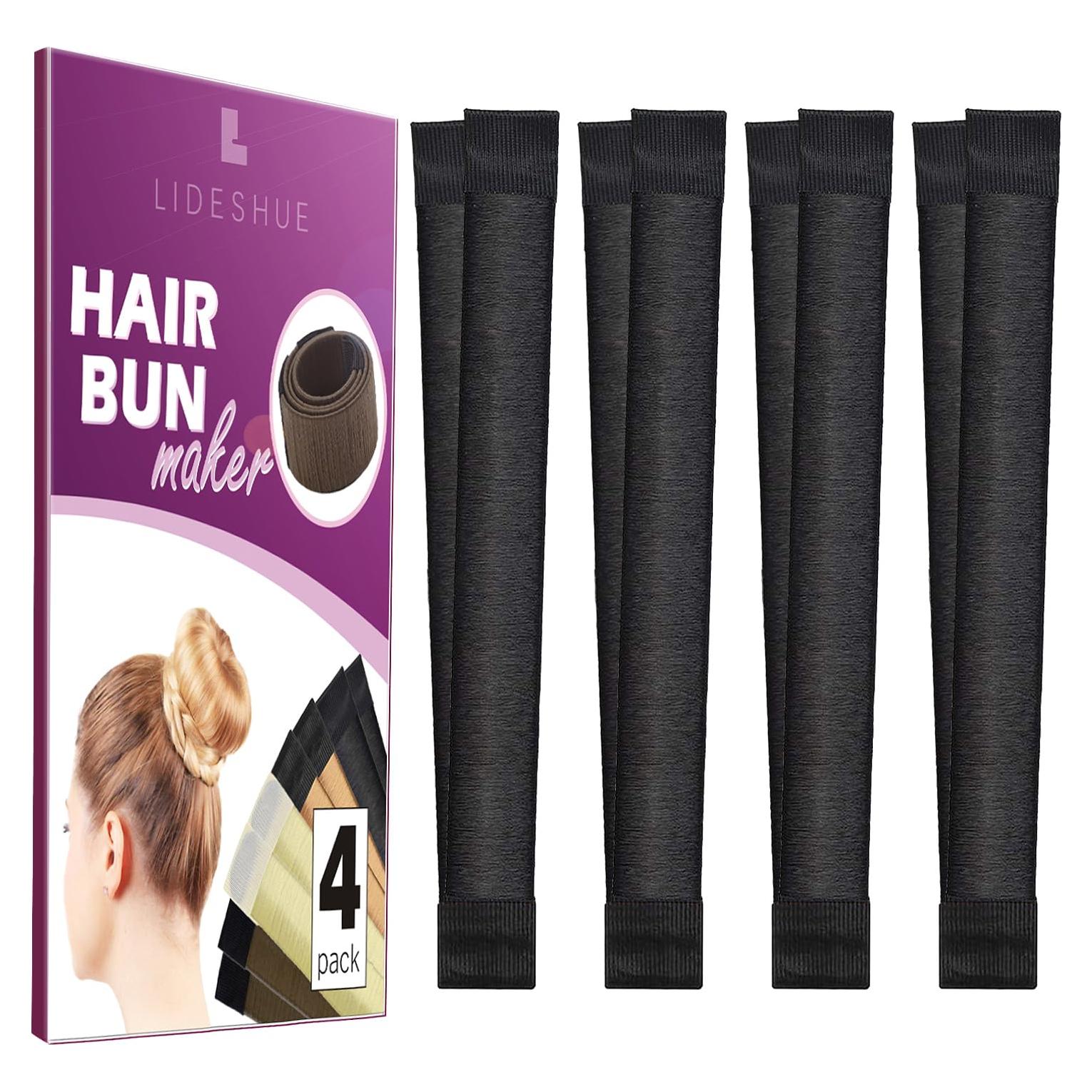 Hacedor de Moño LIDESHUE 4 Pcs Negro - Herramienta Fácil para Cabello