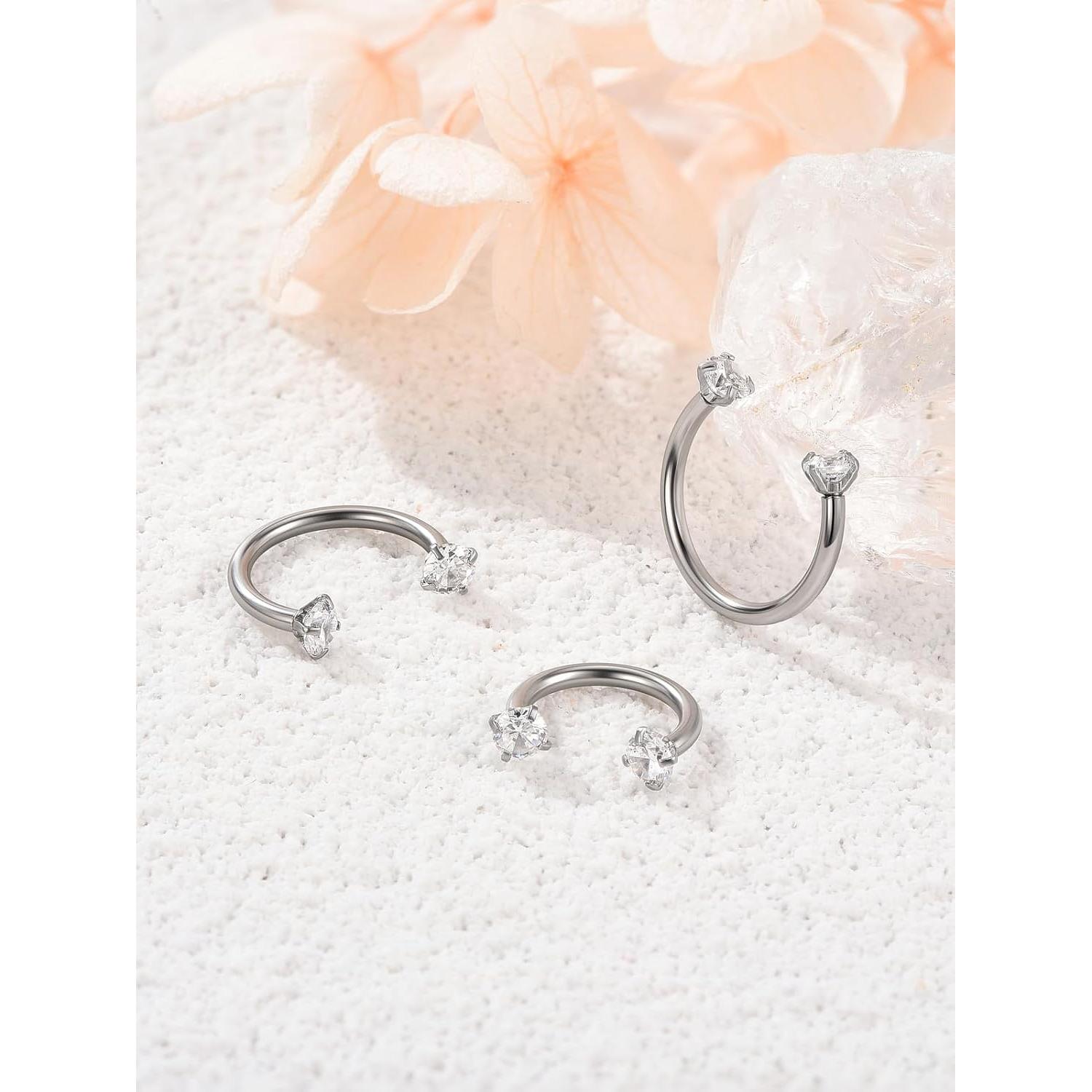 Anillo de Captura 16G Acero Inoxidable PiercingJ 2pcs