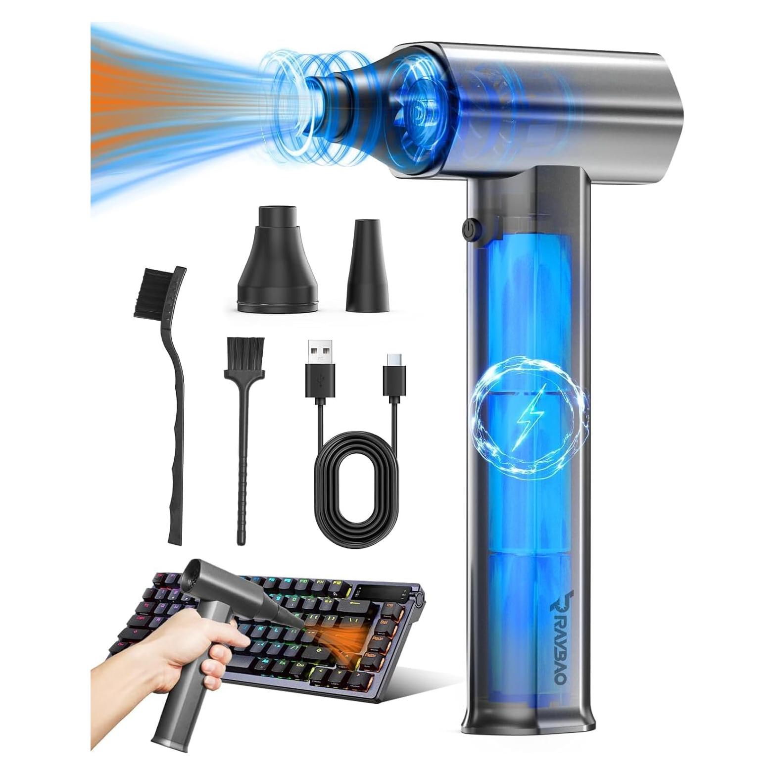 Soplador de Aire Eléctrico RAYBAO 130000 RPM Portátil Inalámbrico