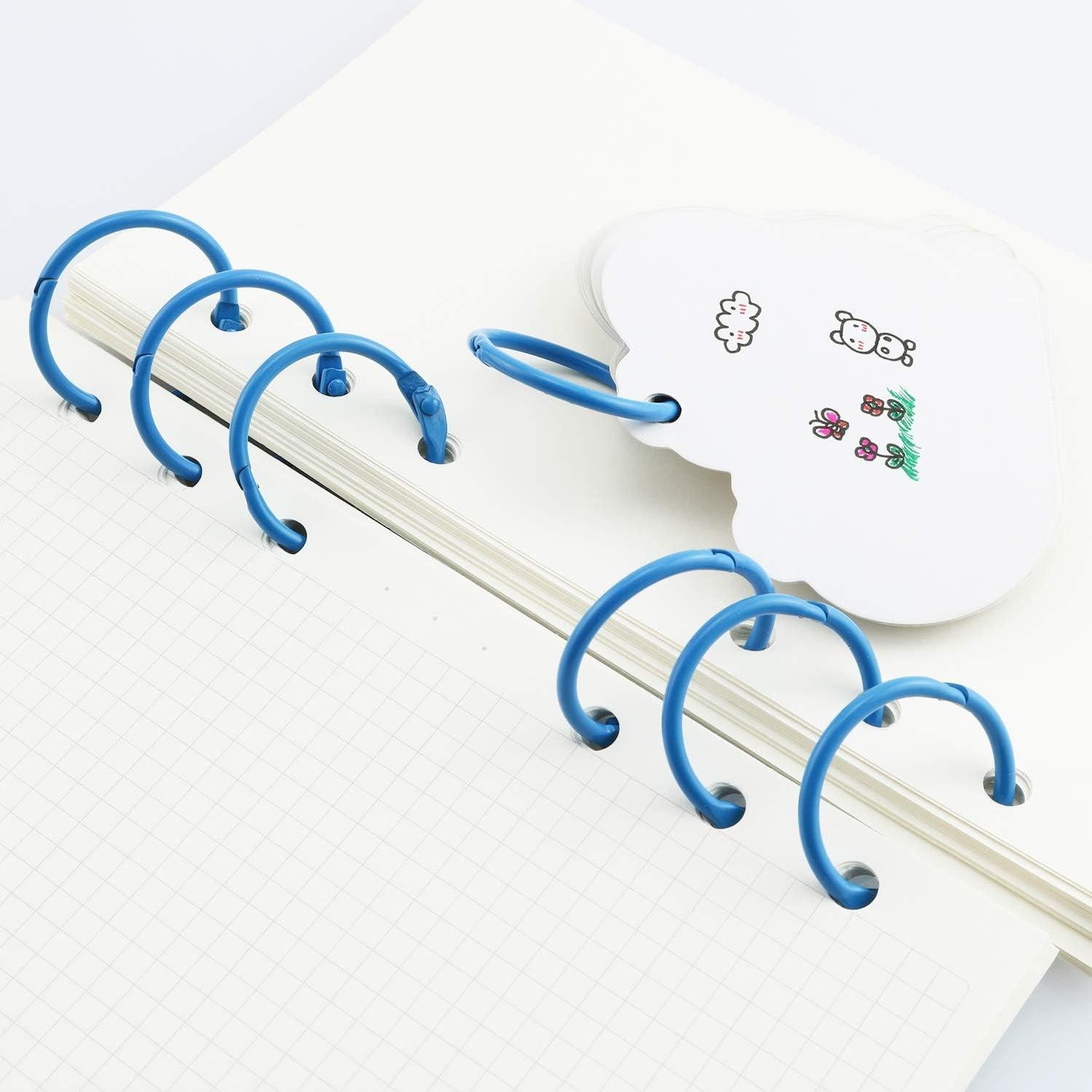 50 Anillos Sueltos de Metal Lind Kitchen 25mm Azul