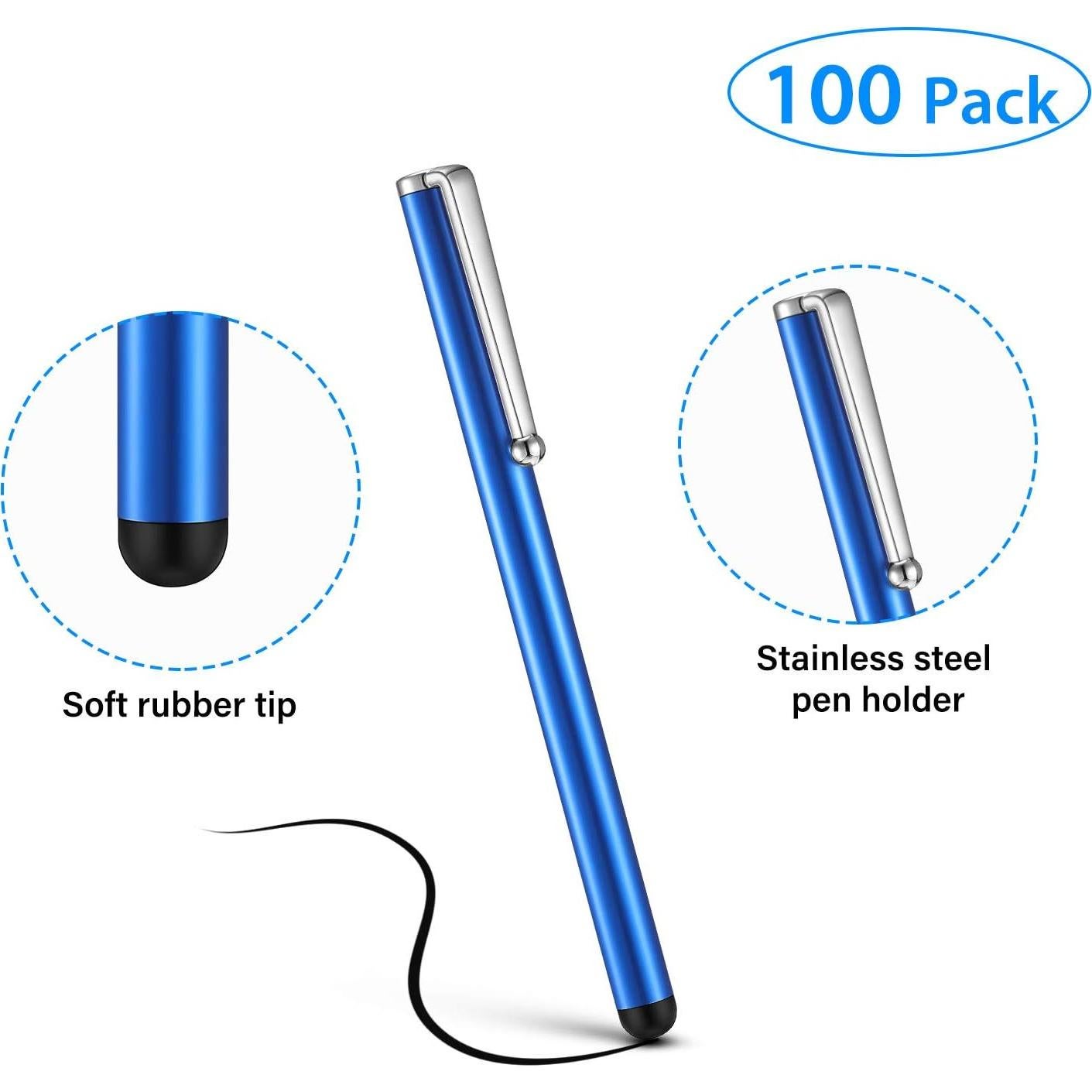 100 Bolígrafos Estilógrafos Capacitivos Outus Multicolor