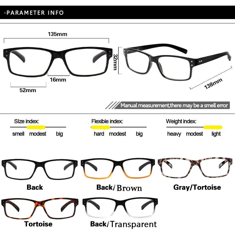 Gafas de Lectura Norperwis 5 Pares con Filtro Luz Azul 2.5x
