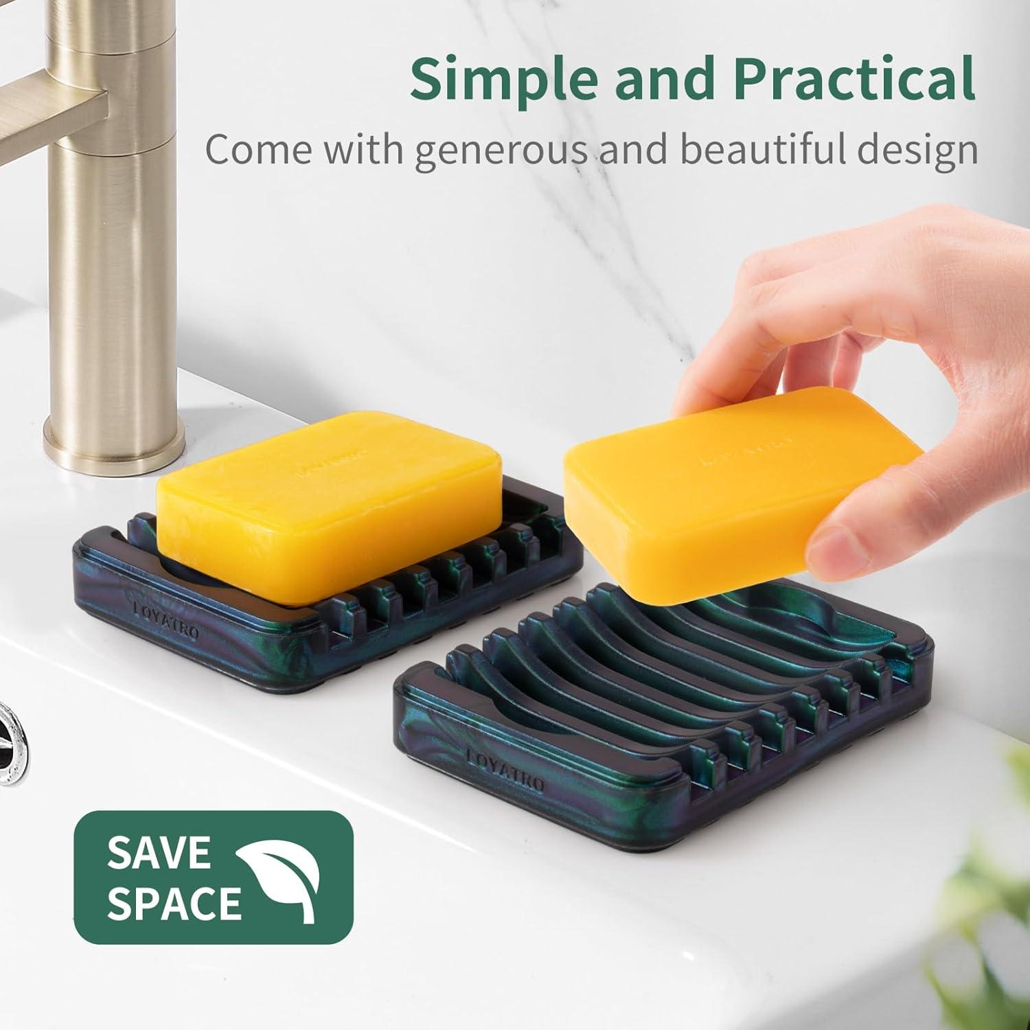 Soporte de Jabón en Barra LOYATRO de Silicona Verde-B 11x8 cm