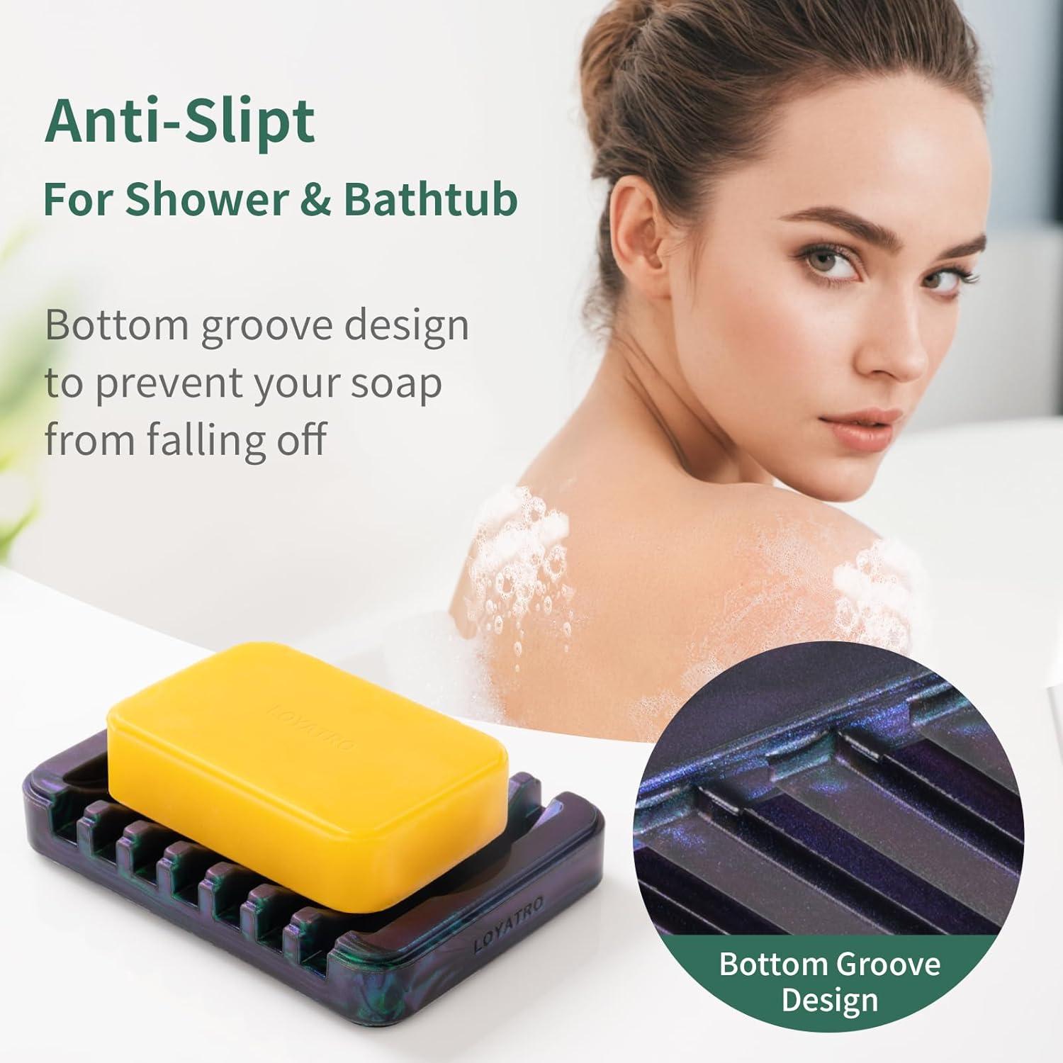 Soporte de Jabón en Barra LOYATRO de Silicona Verde-B 11x8 cm