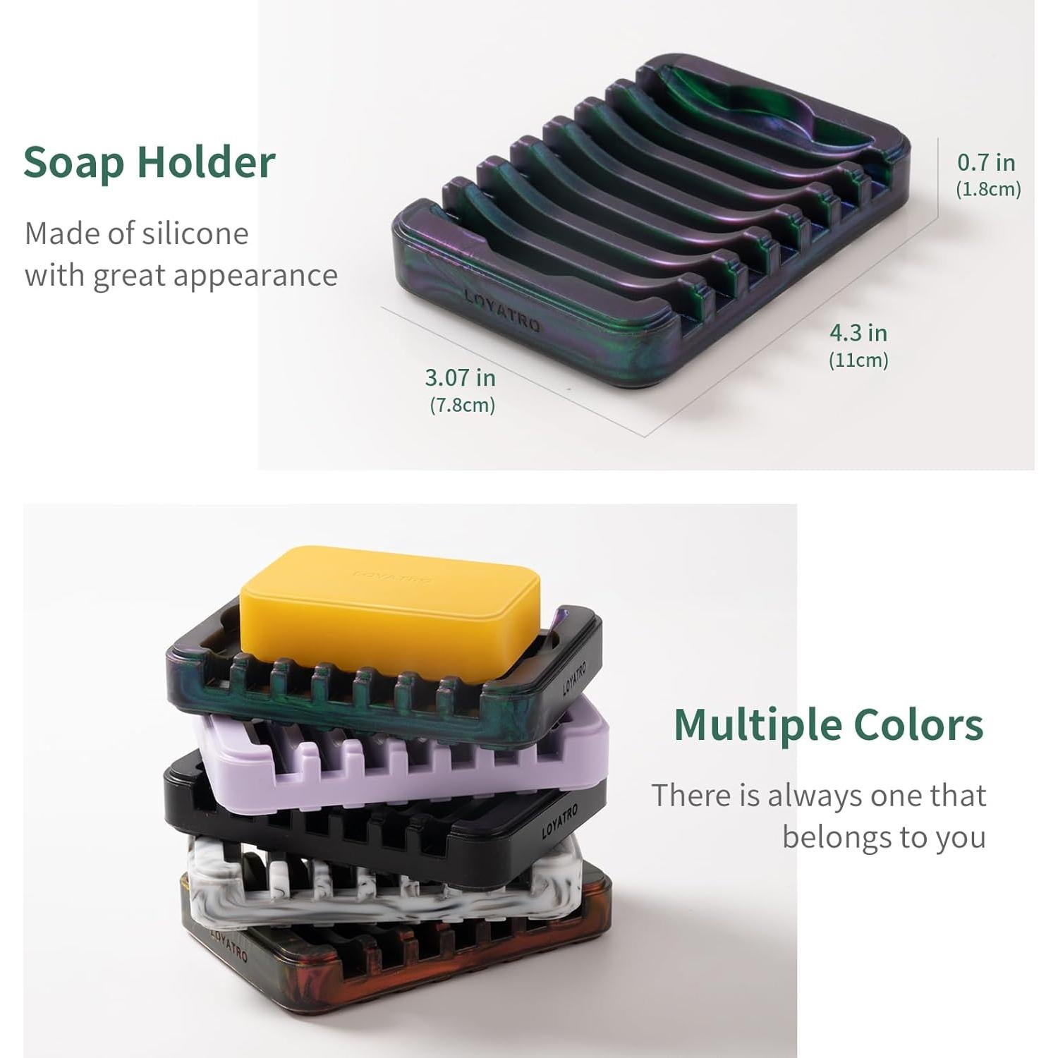Soporte de Jabón en Barra LOYATRO de Silicona Verde-B 11x8 cm