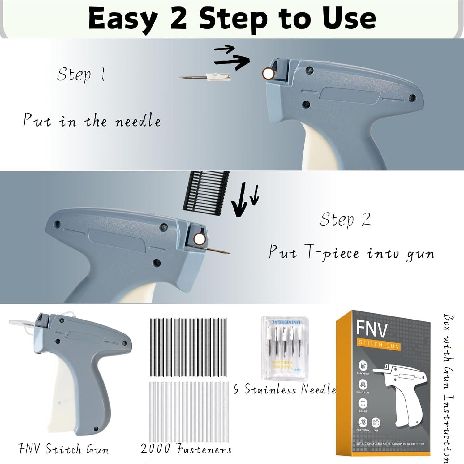 Pistola de Costura Rápida FNV con 6 Agujas y 2000 Sujetadores