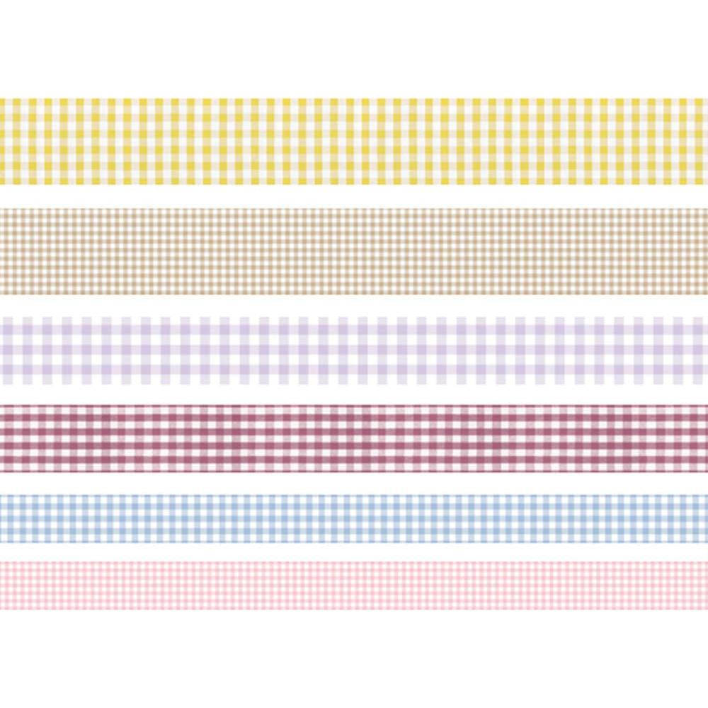 Conjunto de Cinta Washi Yubbaex 6 Rollos Cuadros Básicos 5m