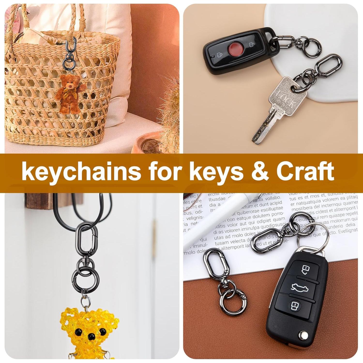 2 Clips de Llave Giratorios Winsyison de Zinc Negro 5x2 cm