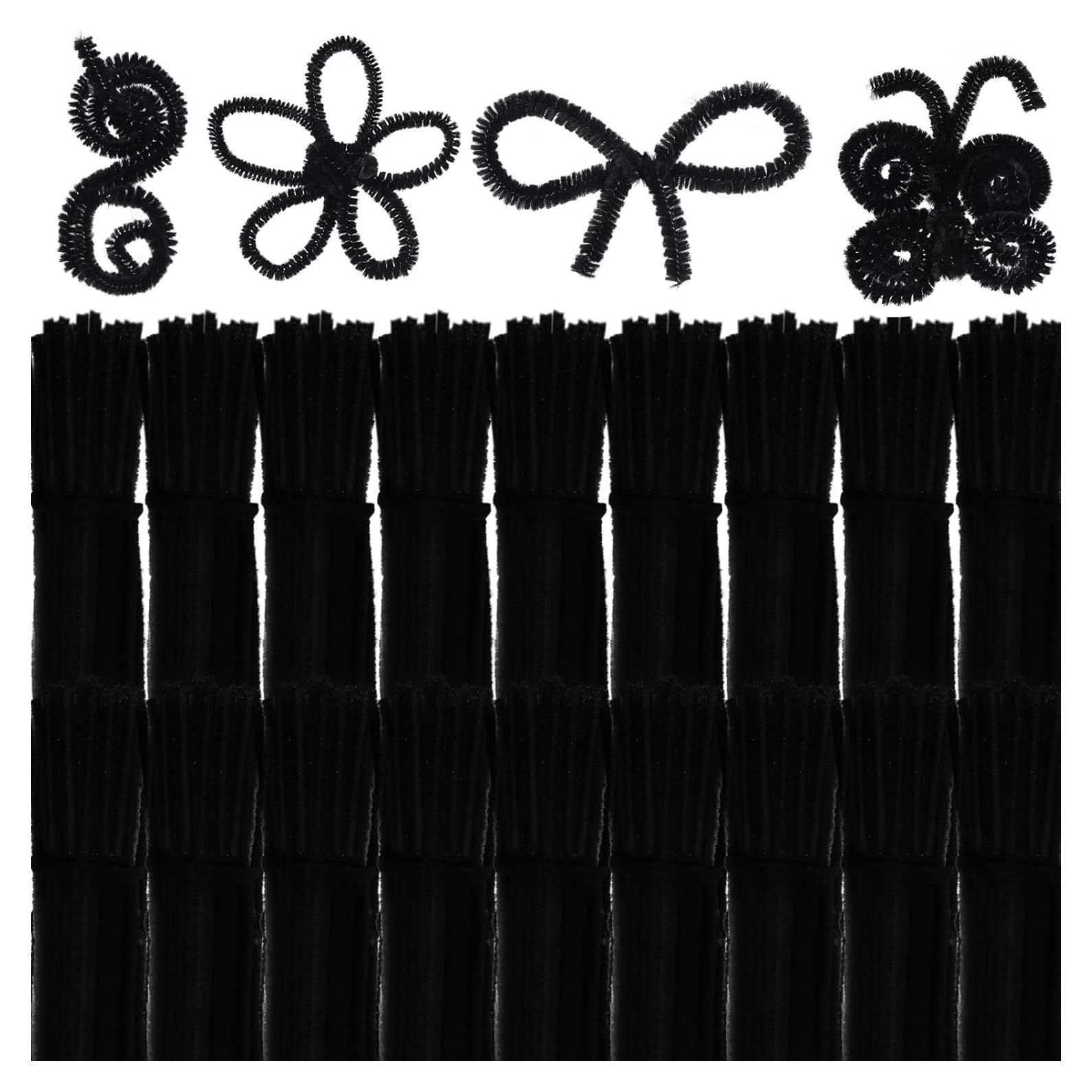Limpiapipas Yunsailing 1800 Pcs 6 mm x 30 cm Negro Manualidades
