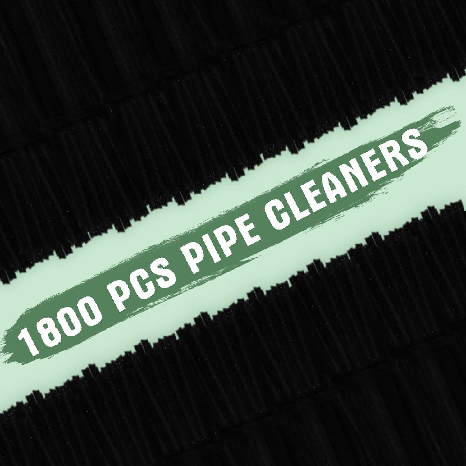 Limpiapipas Yunsailing 1800 Pcs 6 mm x 30 cm Negro Manualidades