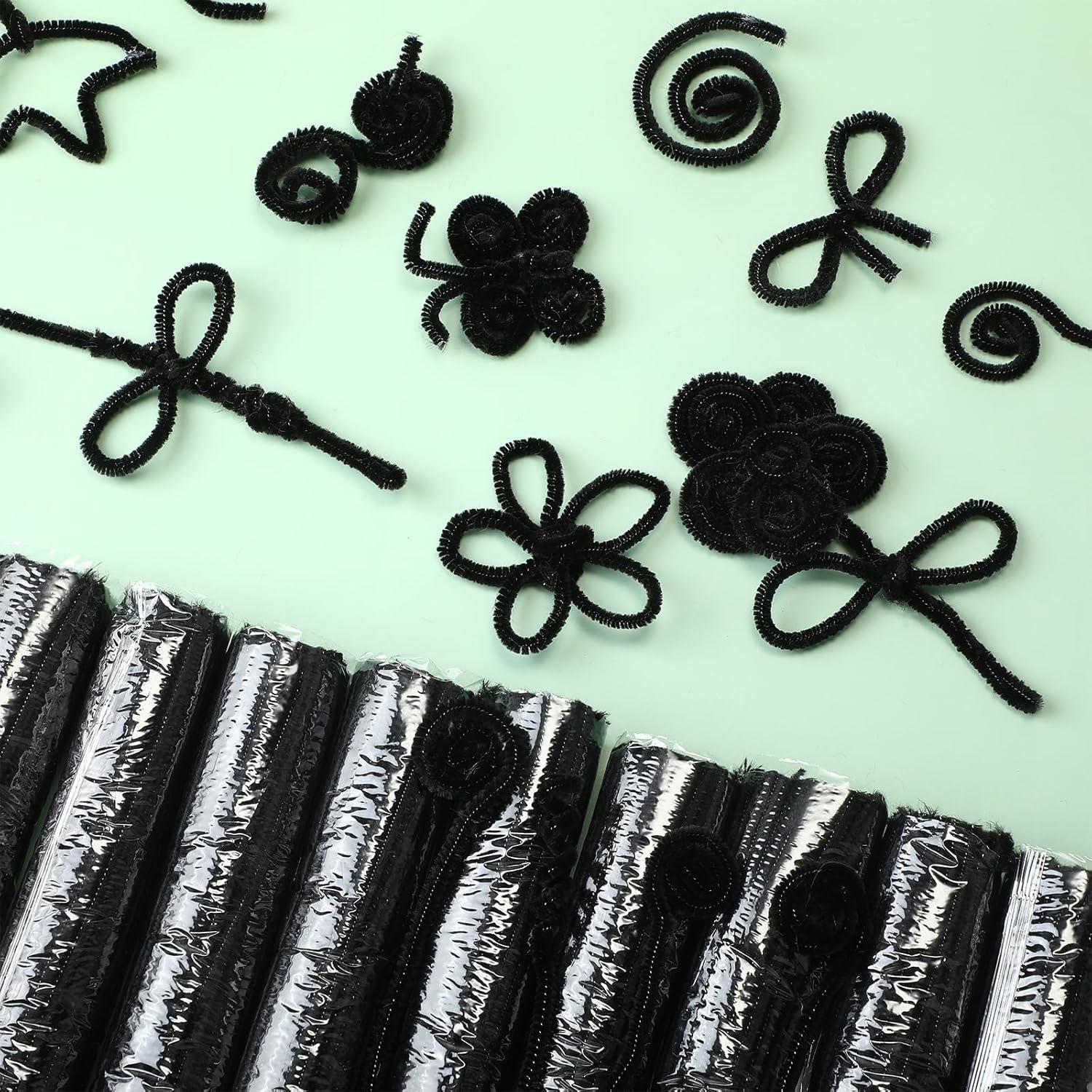 Limpiapipas Yunsailing 1800 Pcs 6 mm x 30 cm Negro Manualidades