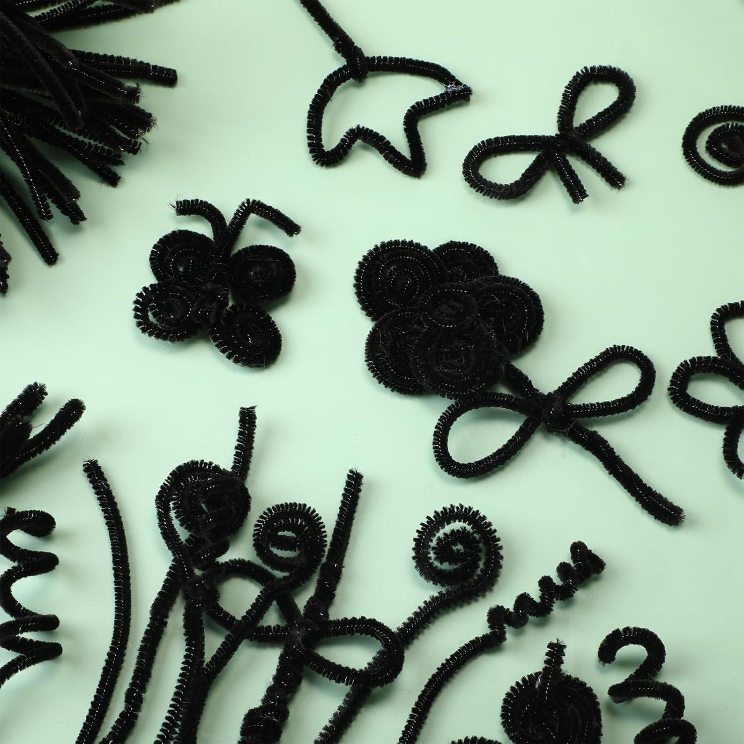 Limpiapipas Yunsailing 1800 Pcs 6 mm x 30 cm Negro Manualidades