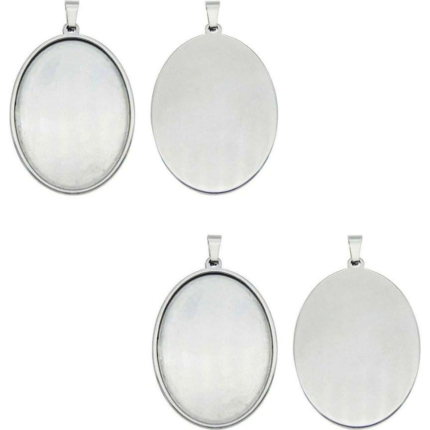 5 Piezas Bezel Cup Blanks Acero Inoxidable Adabele 14x10mm